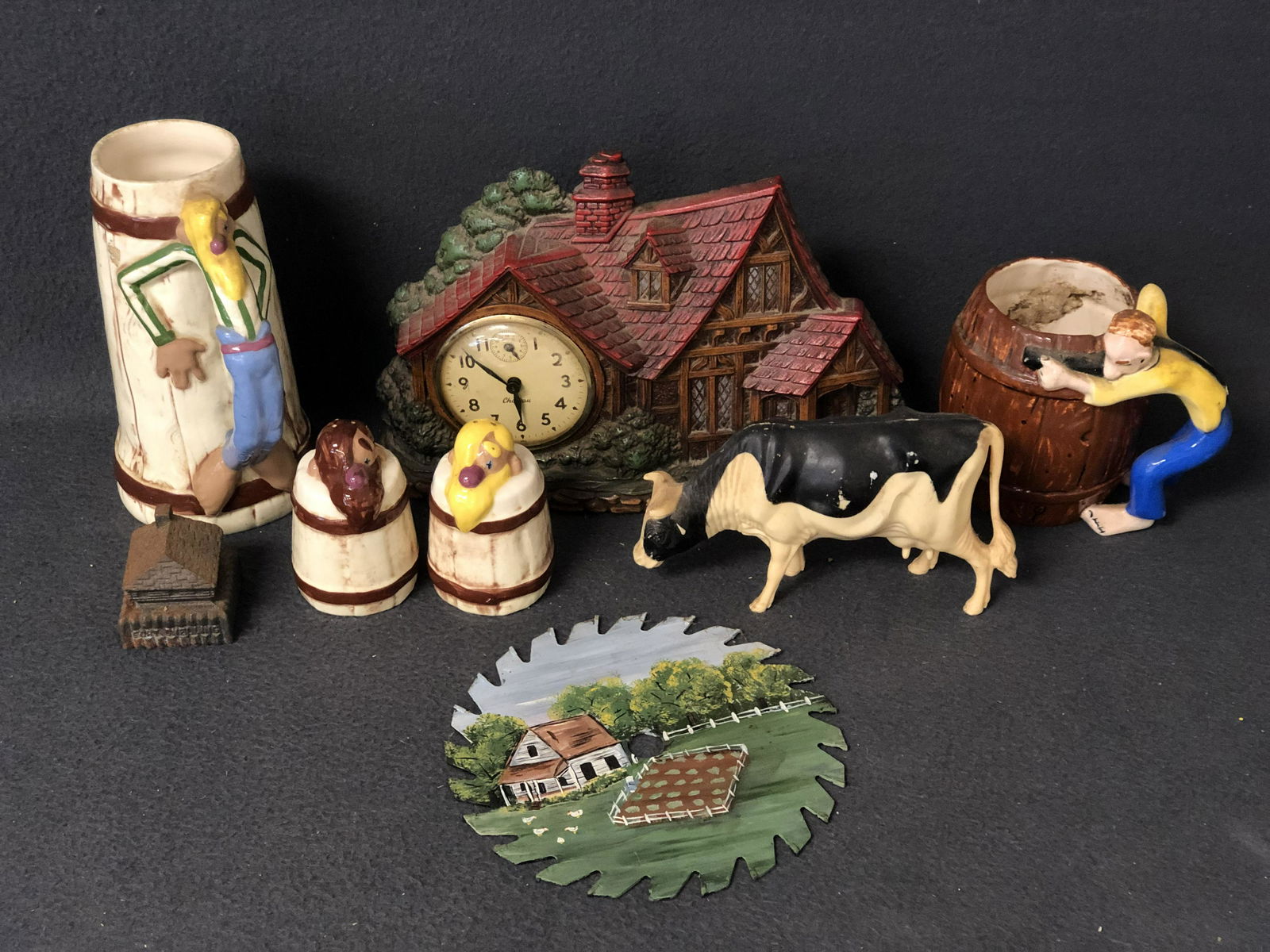 Western Hillbilly Items,Painted SawBlade,More - Handpainted Country Scene Saw Blade, Hillbilly Mugs (1 of 11)