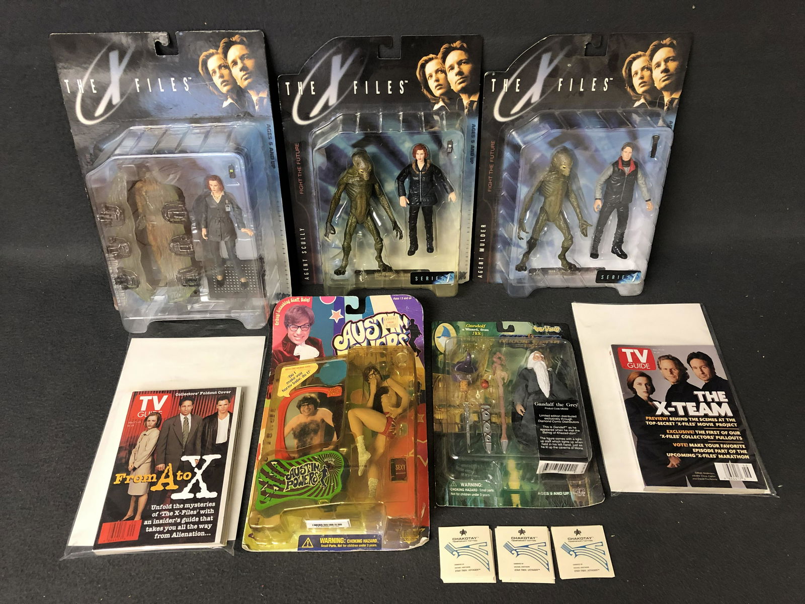 (5)Sealed Action Figures,StarTrek Tattoos,More - (3)X-Files Figures Sealed, (1)Austin Powers Figure (1 of 10)