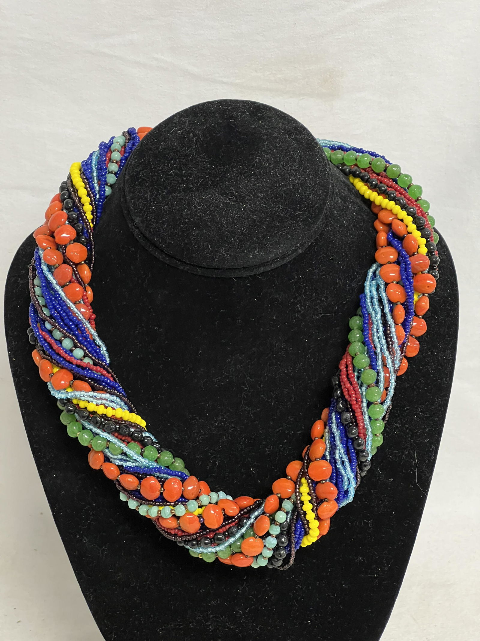 Twisted Beaded Necklace w/ Screwback Clasp - Asst Beads - 22'' Length (1 of 3)