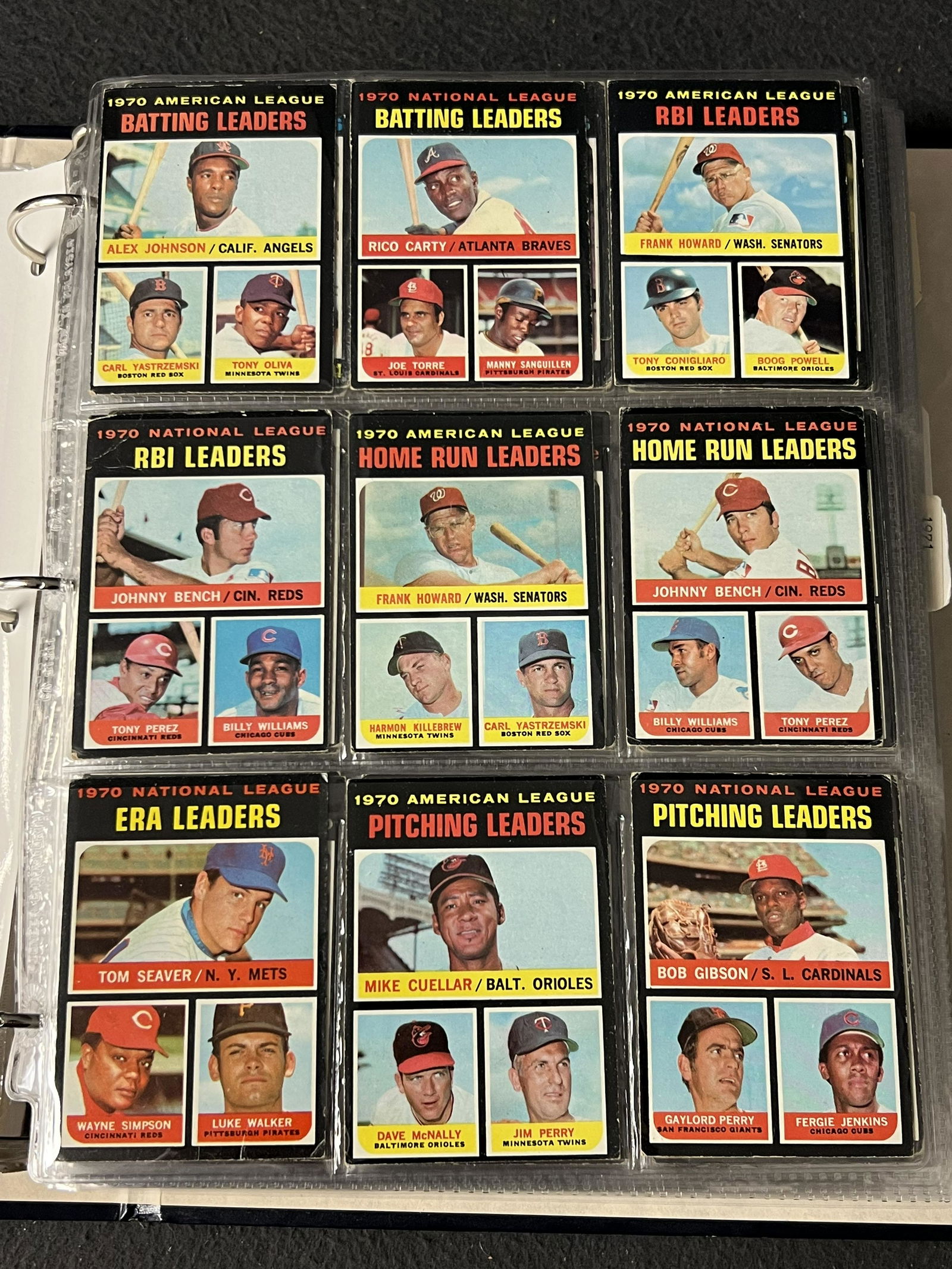 1970s Topps MLB Trading Cards in Sleeves - W.Mays, W.McCovey, H.Aaron, B.Gibson, T.Seaver, L.Brock, (1 of 20)