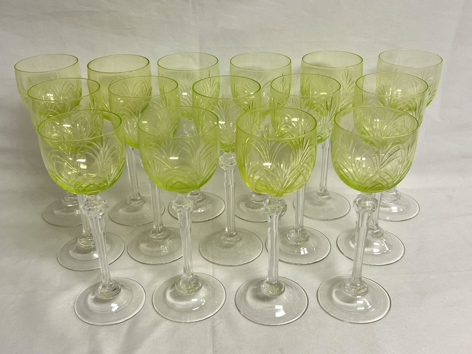 (15)Uranium Glass Stemware, 7.75'' Tall (1 of 3)