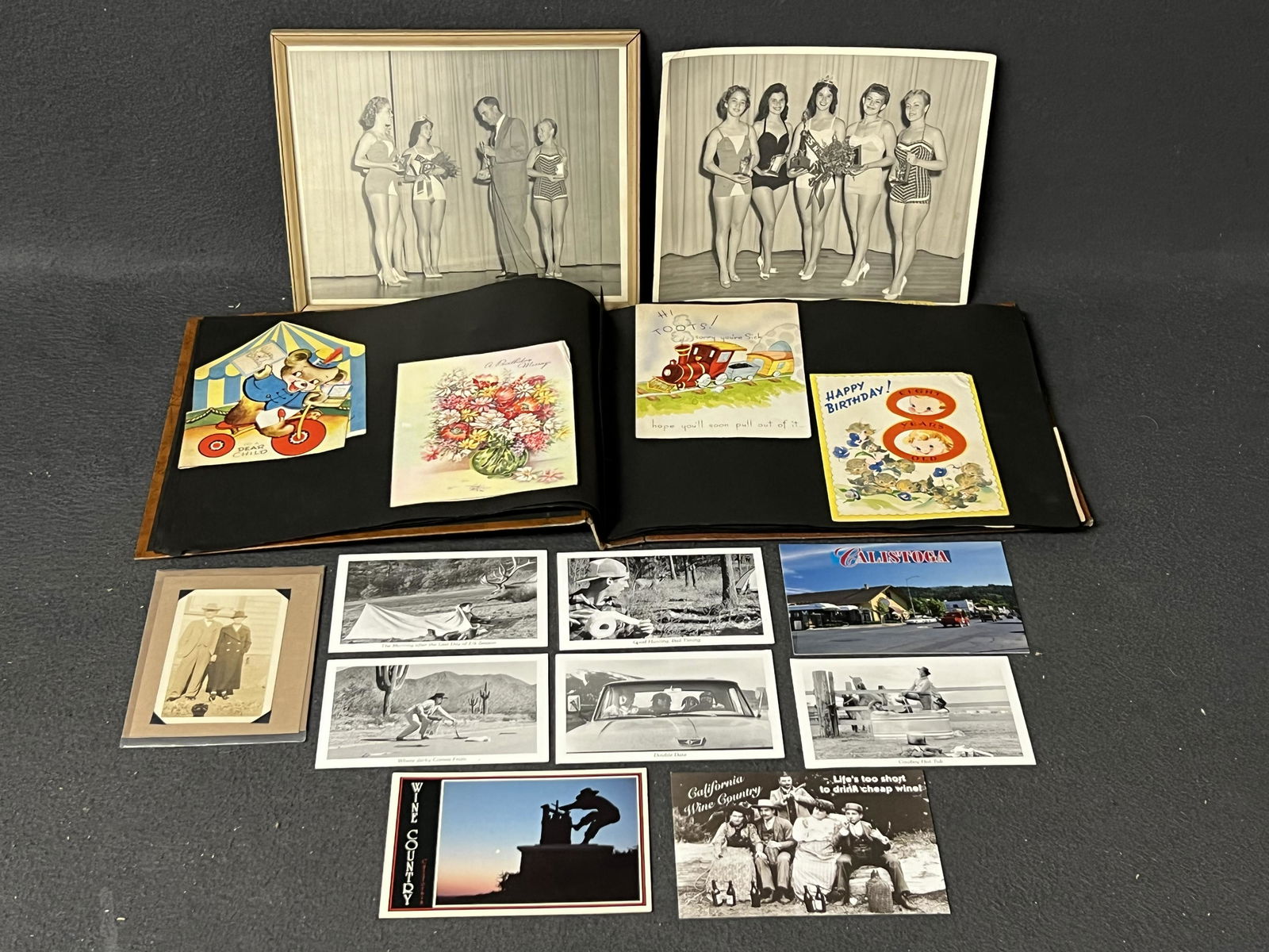 Vtg Greeting Cards,Photos, Postcards - Ken Fosters Pageant Photos, Duckboy Postcards, Album w/ Asst (1 of 10)