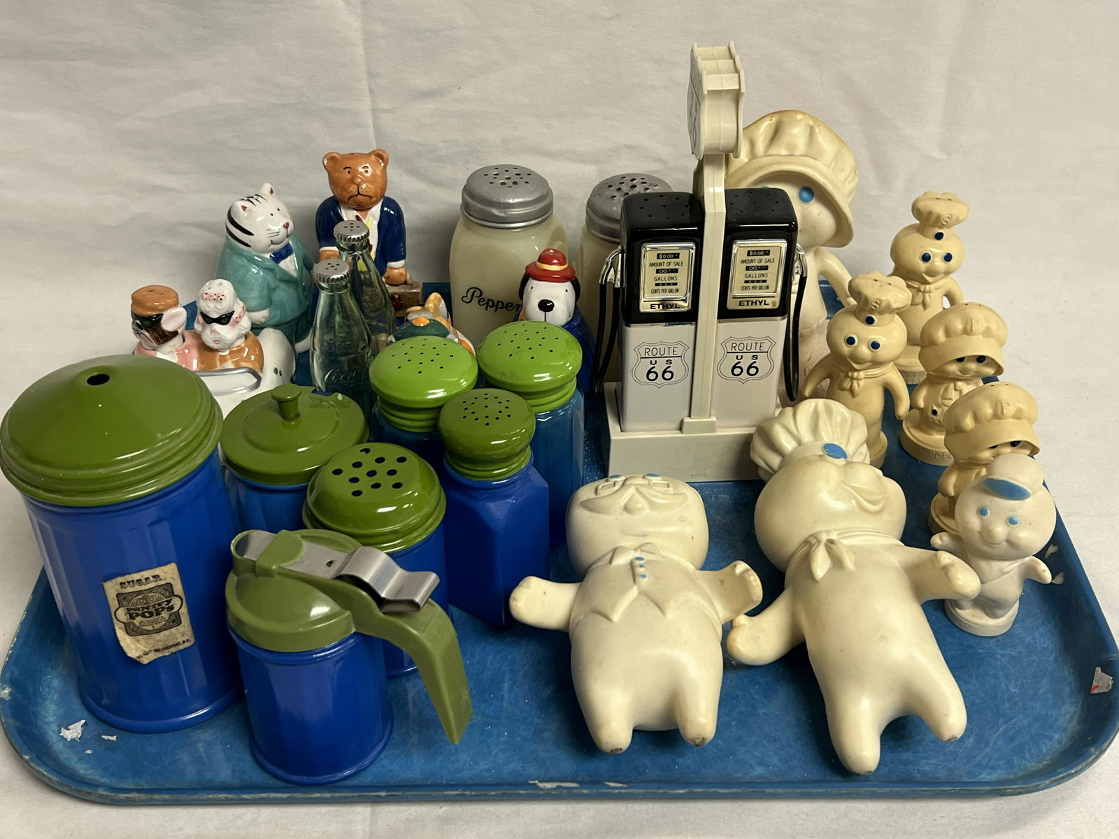 Vtg Salt/Pepper Shakers, Route 66, More - Poodles, Cats, Gemco + Medco, Pillsbury, Coca-Cola + More (1 of 7)