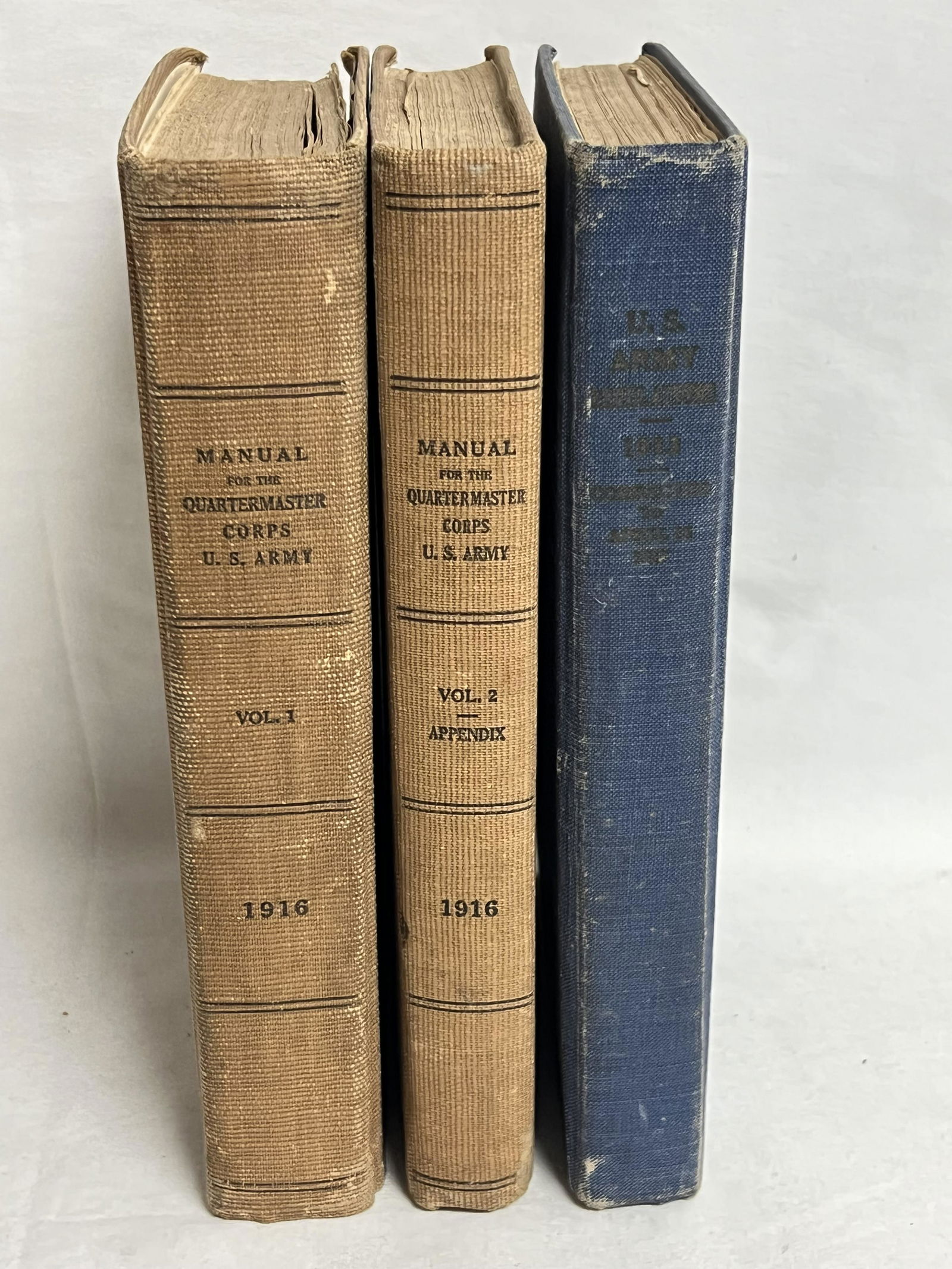 1916 US Army Manuals for Quartermaster Corps - Vol. 1 + 2 War Dept. Doc. 562 + 1913 Regulations for (1 of 8)
