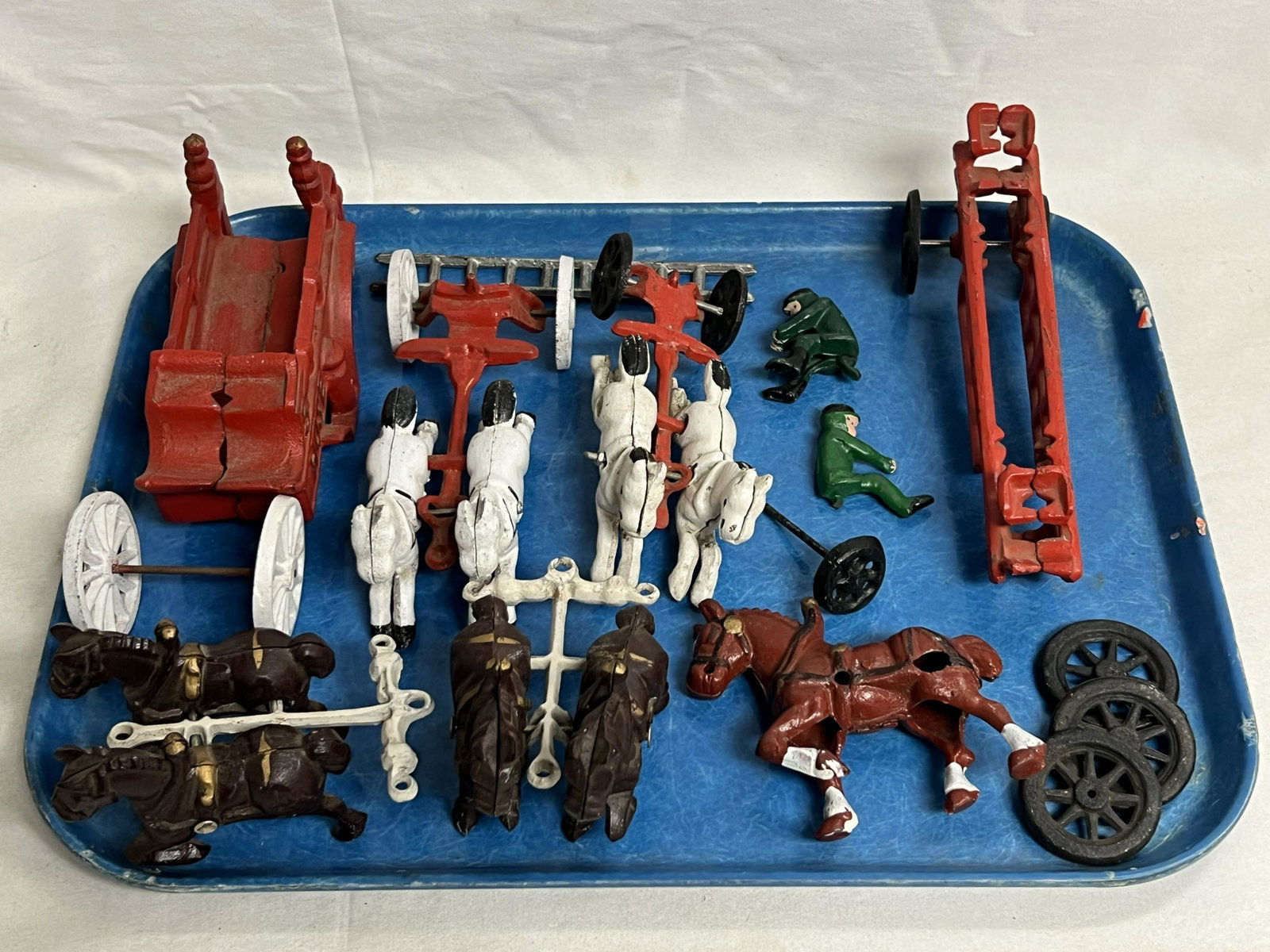 Cast Iron Horses w/ Carts: Cast Iron Horses w/ Carts