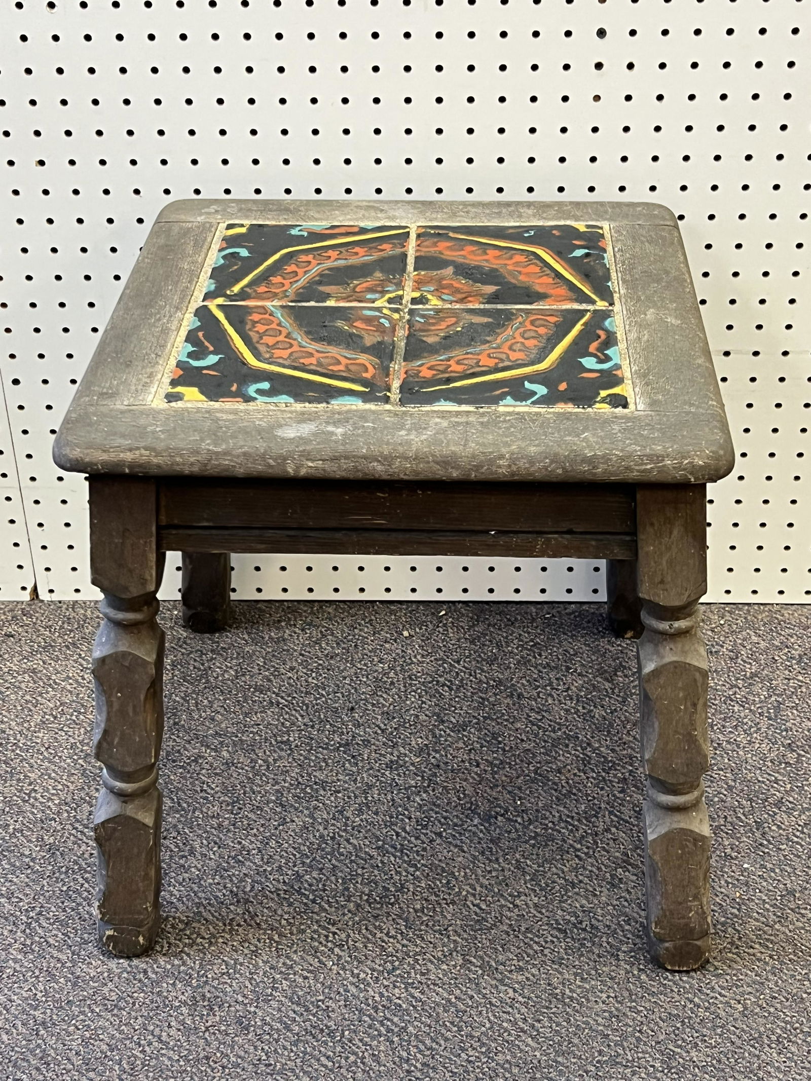 Vtg California Mission Tile Top Table - 16.5'' x 16.5'' x 17'' (1 of 3)