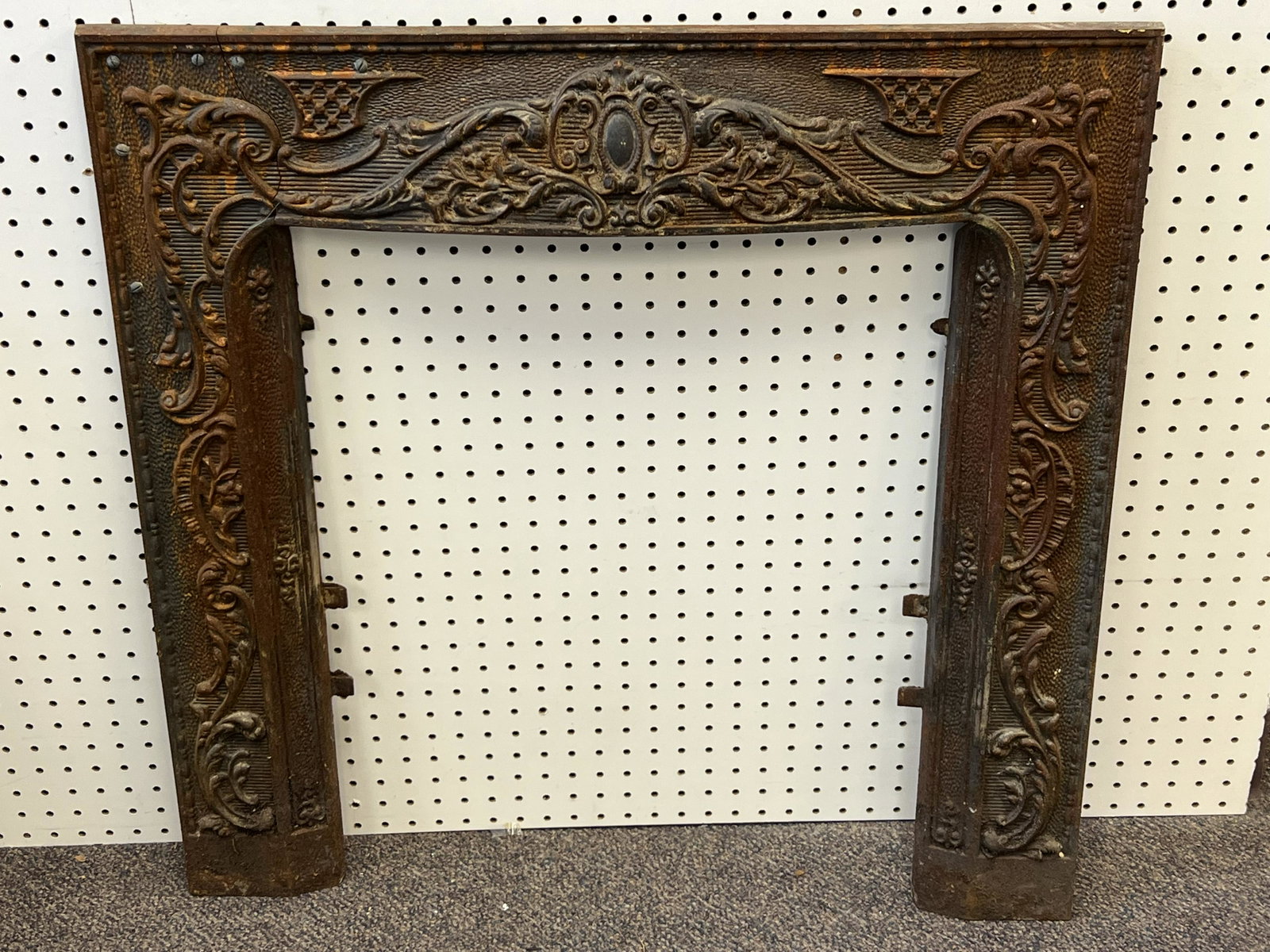 Victorian Metal Mantle - Sroll Design - 30.75'' x 31'' (Inspect Left Corner) - Pick Up or Arrange: Victorian Metal Mantle - Sroll Design - 30.75'' x 31'' (Inspect Left Corner) - Pick Up or Arrange Own Shipping -