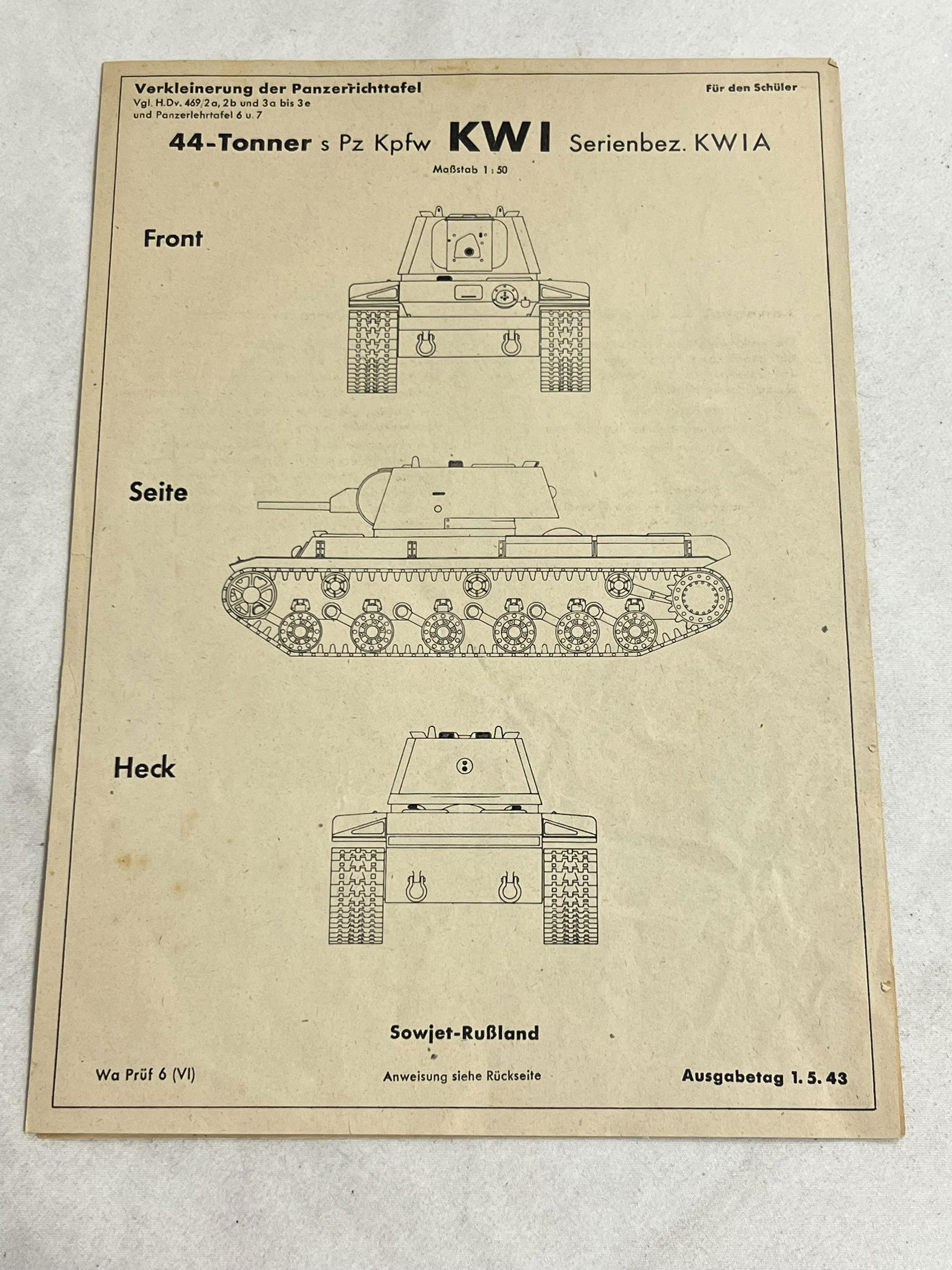 WWII German Training Paper (1 of 4)