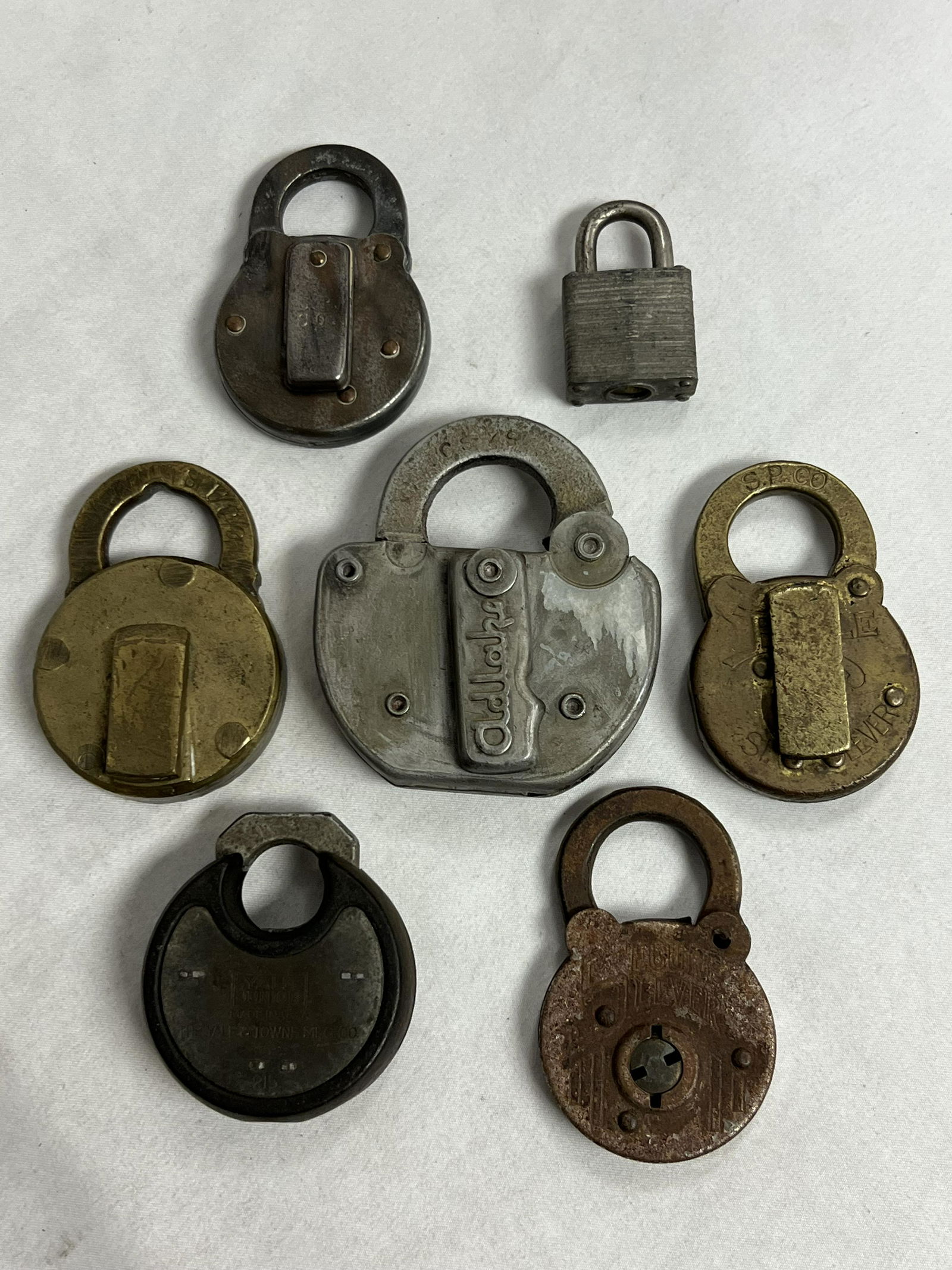 (7)Atq/ Vtg Locks - (3)are Southern Pacific Railroad - Antique Southern Pacific Locks & Adlake (1 of 9)