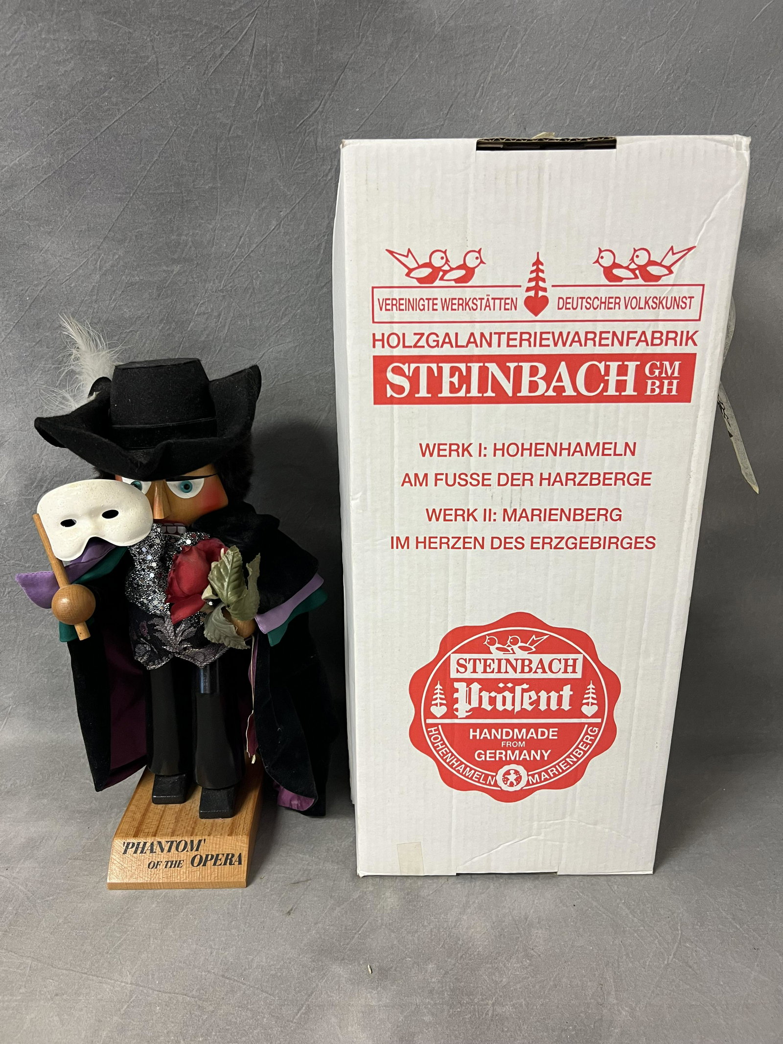 Signed Steinbach Phantom of Opera Nutcracker - 16.5'' Tall Signed Hand Made German Nutcracker w/ (1 of 6)