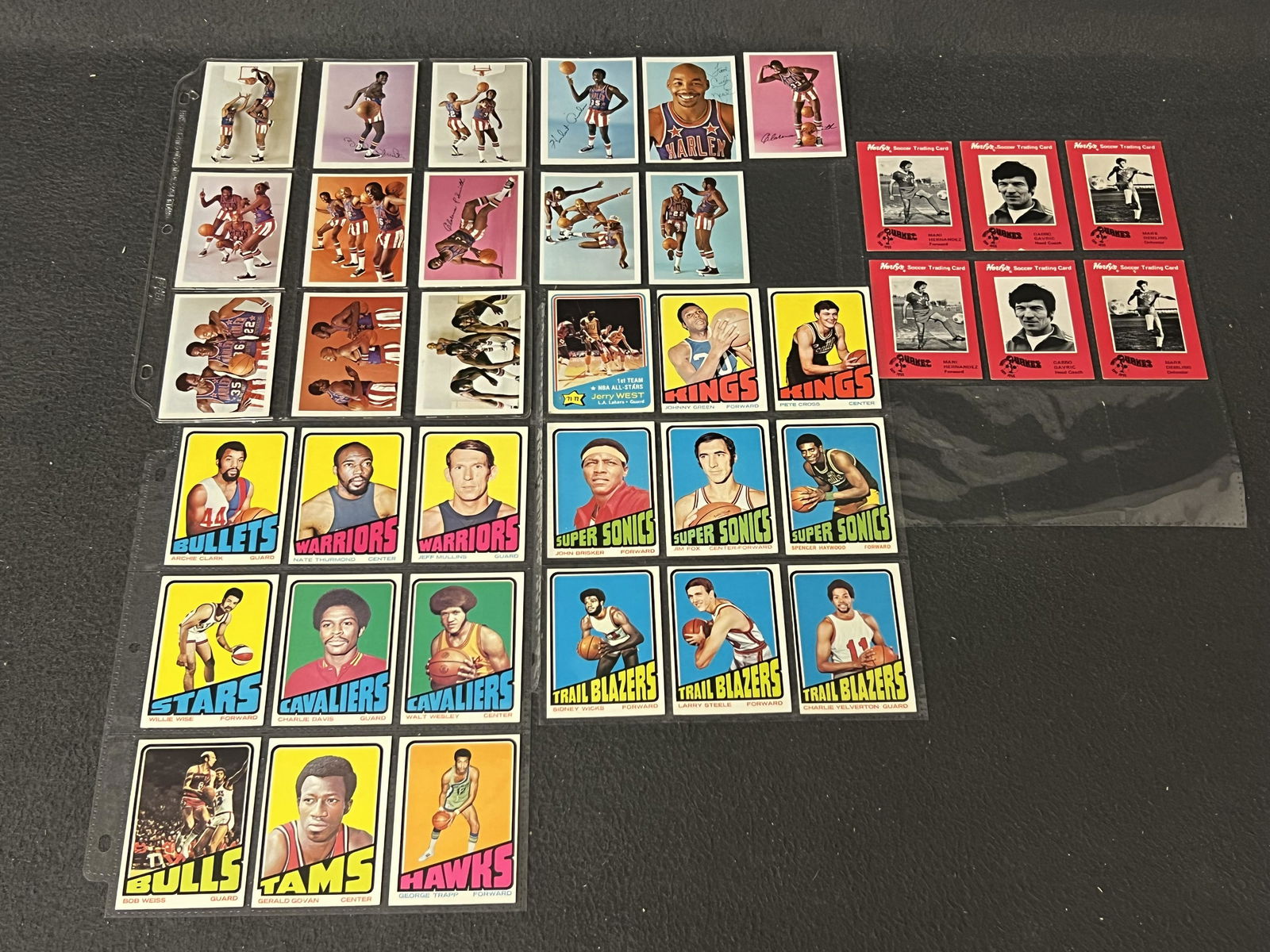 1972 Topps NBA + 1971 Globetrotters Cards - 1970s Basketball Trading Cards - 1972 Nate Thurmond, (1 of 8)