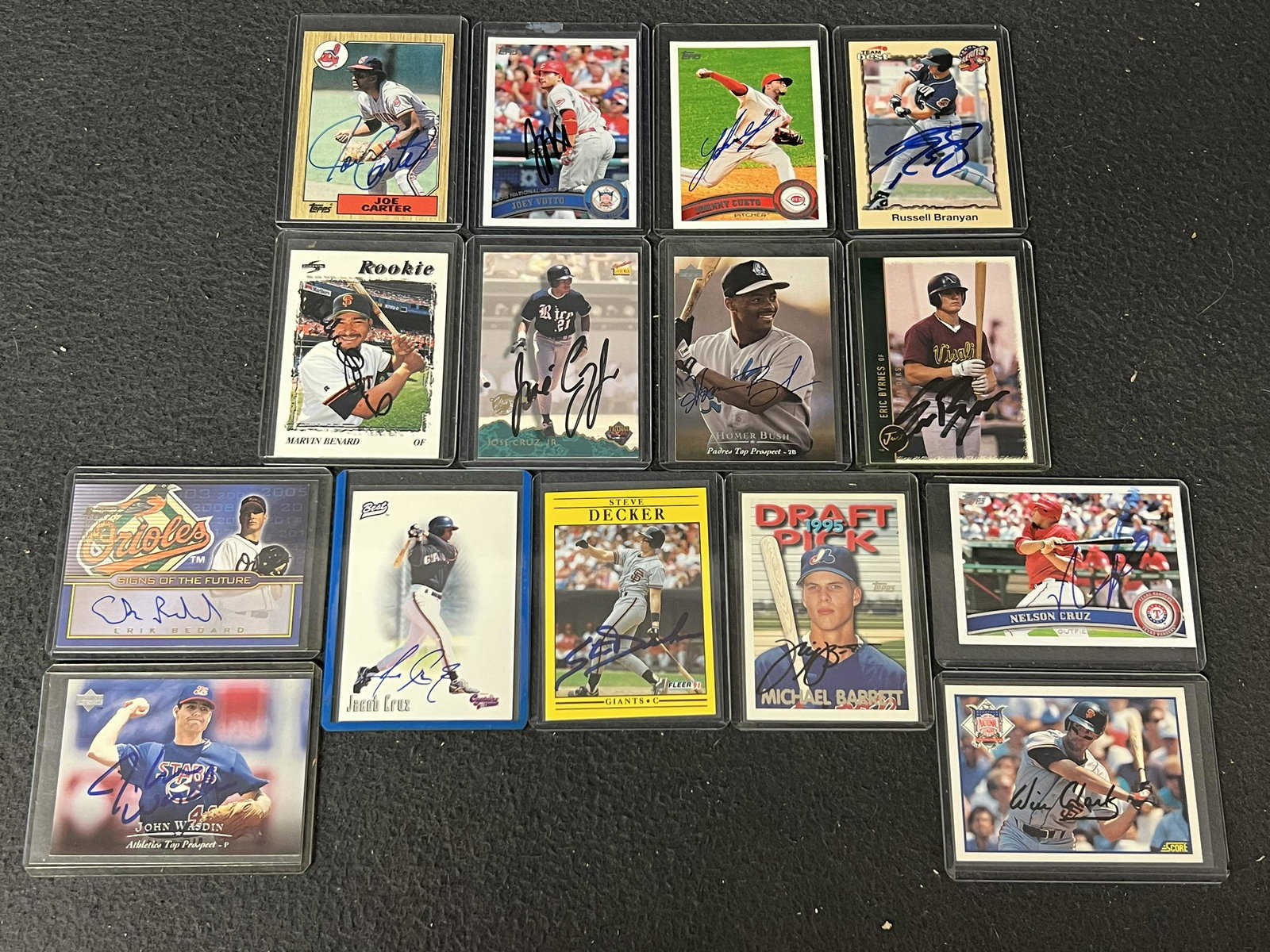 (30)Asst Autograph & Auto MLB Trading Cards - W.Clark, J.Carter, J.Votto, N.Cruz, J.Cueto, (1 of 10)