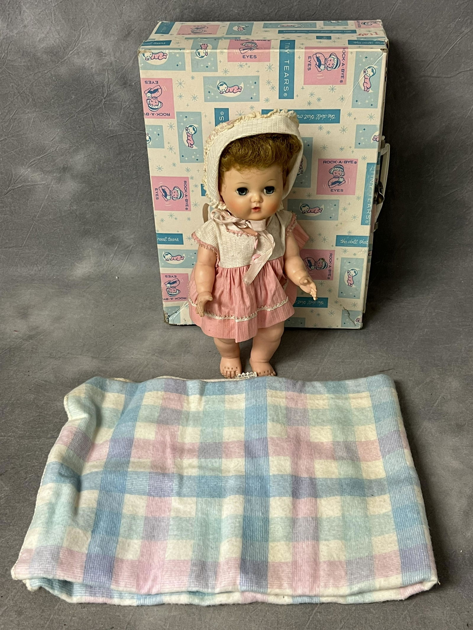 1950s Tiny Tears Doll w/ Case,Blanket (1 of 6)
