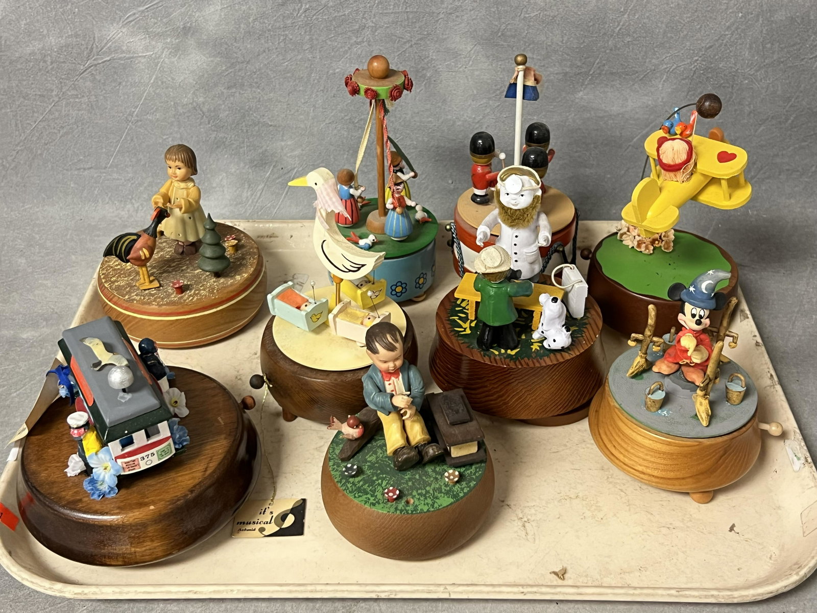 (9)Vtg Moving Music Boxes - Anri, Swiss Schmid & More: (9)Vtg Moving Music Boxes - Anri, Swiss Schmid & More