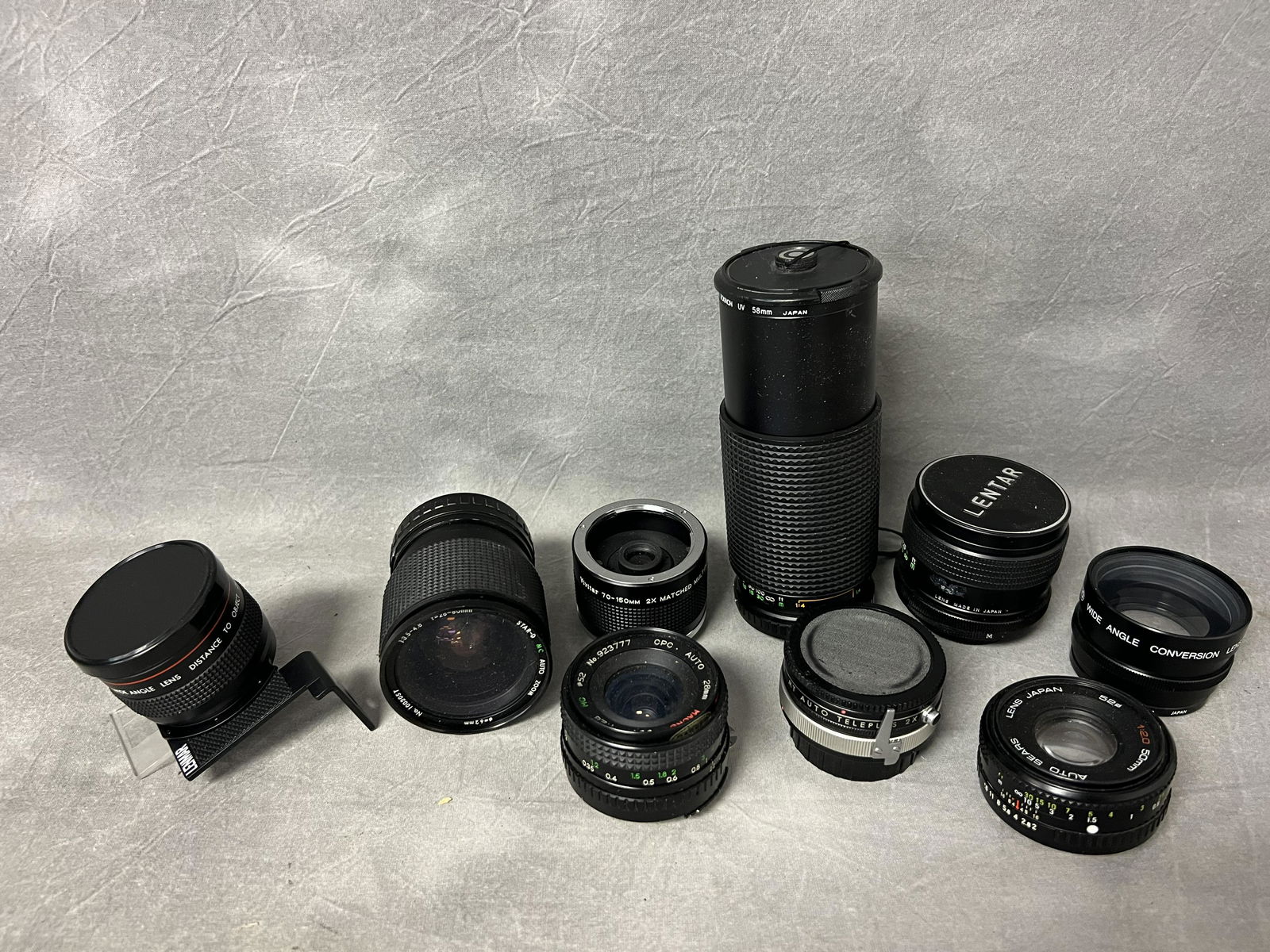 (9)Asst Camera Lenses - Macro 25mm, Rokinorp F=80-250mm, Hanimex Automatic F=28mm, 50mm + More (1 of 4)