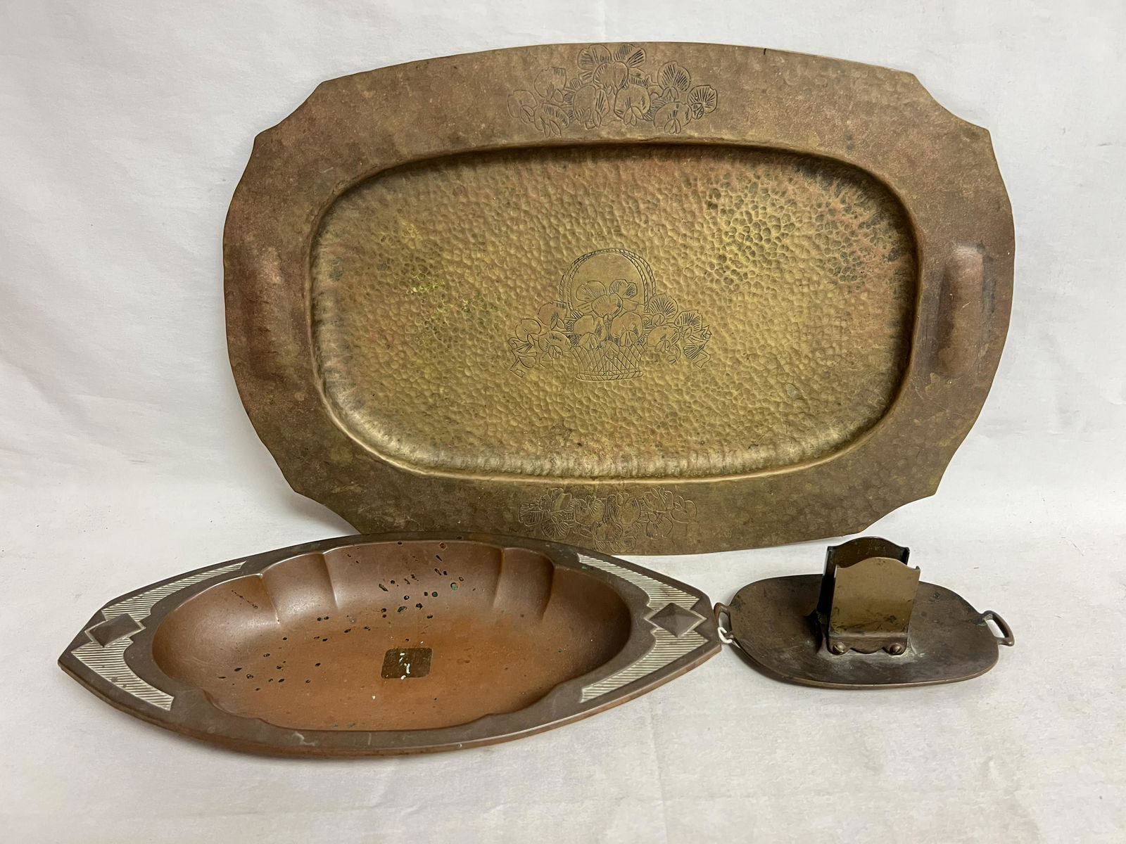 Arts&Crafts Copper Tray, Burley Hotel Dpt. Holder - Arts & Crafts Burley & Co. Hotel Department (1 of 8)