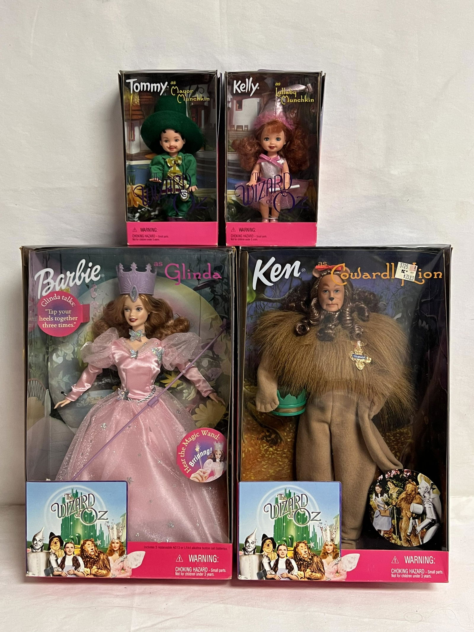 (4)Wizard of Oz Barbies in Original Boxes - Ken the Cowardly Lion, Barbie Glinda, Tommy as Mayor (1 of 5)