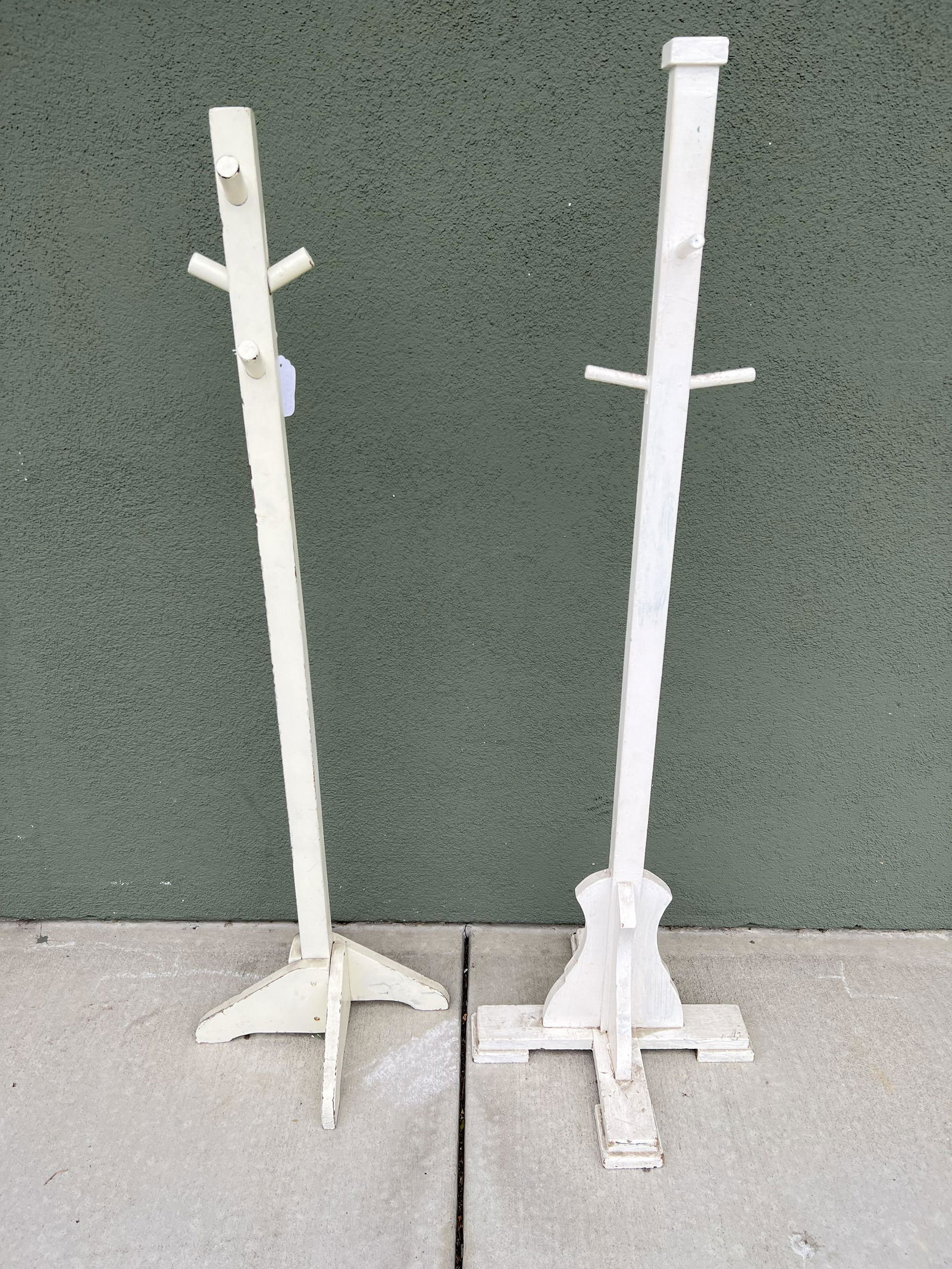 (2)Vintage Painted Wooden Hat/ Coat Racks - 47'' Tall & 49'' Tall (Pick Up or Arrange Own Shipping) (1 of 3)