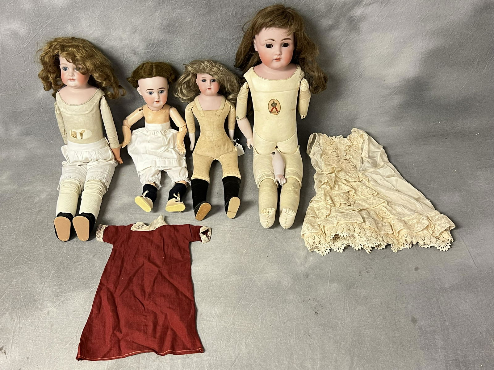 (4)Atq Bisque Dolls Germany, Kestner A.M. - Kestner JDK Leather Body 11 DEP 154 Bisque Head 1894 (1 of 20)