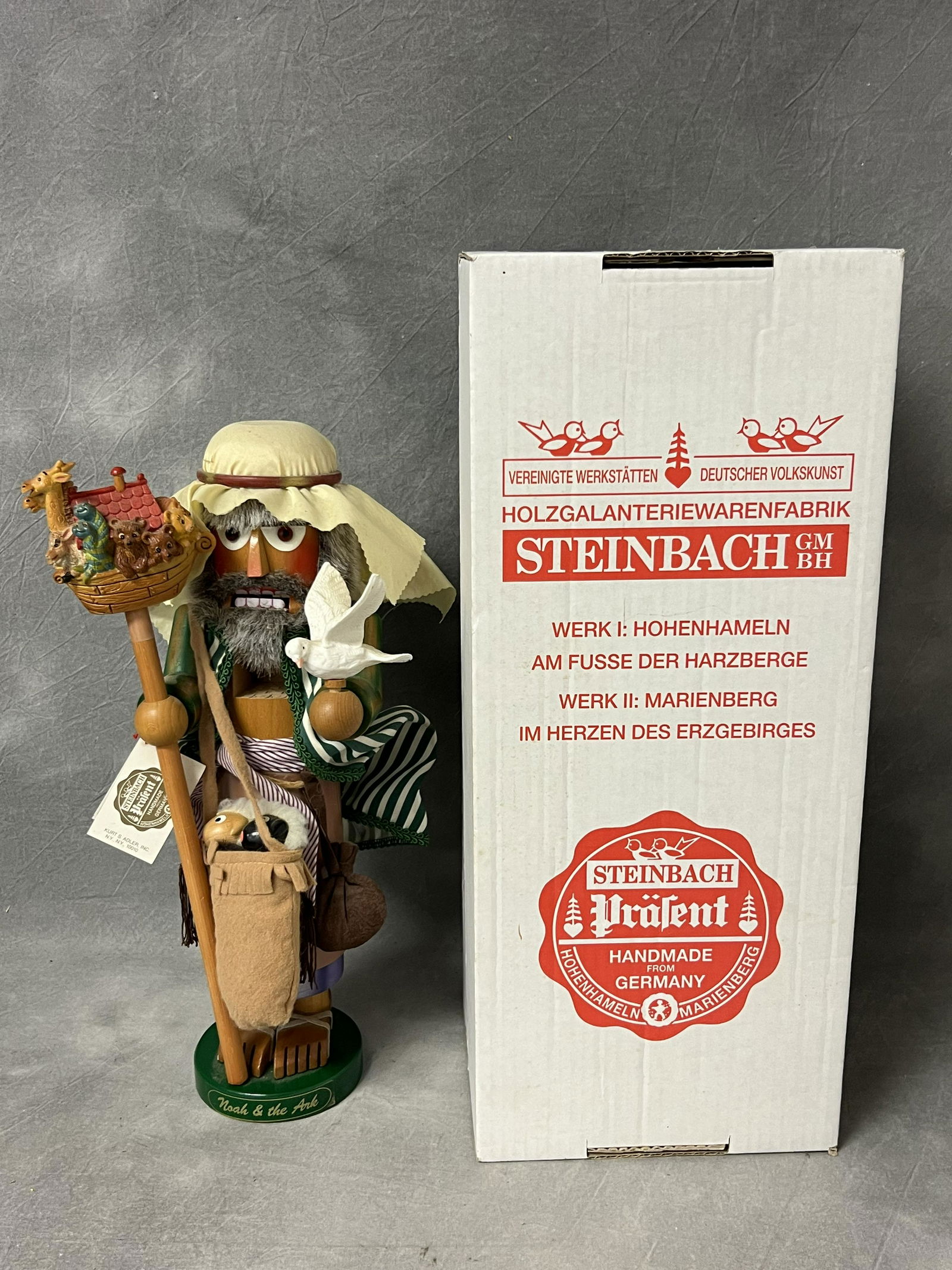 Steinbach Signed #d Nutcracker of Noah - Noah the Ark 16'' Tall Nutcracker Signed ''Steinbach'' (1 of 6)