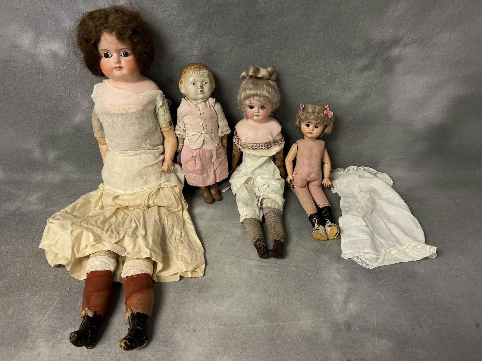 Antique Paper Mache Dolls, Composition - Composite Arms - Leather Feet 30'', My Dolly Body 20'', (1 of 18)