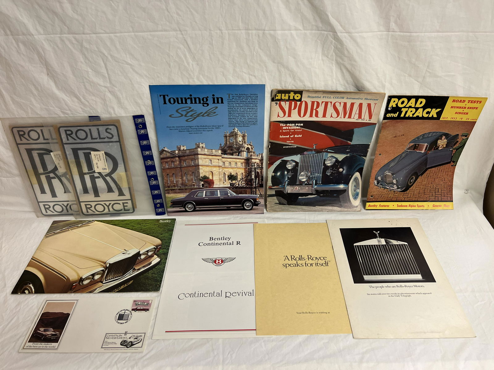 Vtg Rolls Royce Brochures,Factory Emblems,More - (2)Vtg Dealership Emblems, Bentley Brochures, 1st (1 of 6)