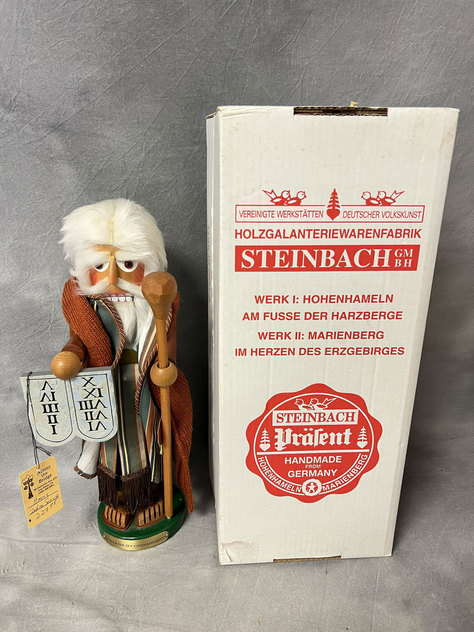 Signed Steinbach Nutcracker Moses 10 Commandments- 16'' w/ Original Box, Tag, Signed by Steinbach (1 of 7)