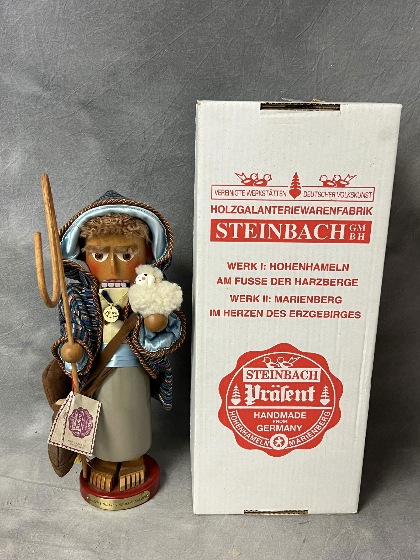 Signed Steinbach 15.5'' Joseph Nutcracker - w/ Original Box & Tags, Joseph & His Coat of Many Colors (1 of 7)