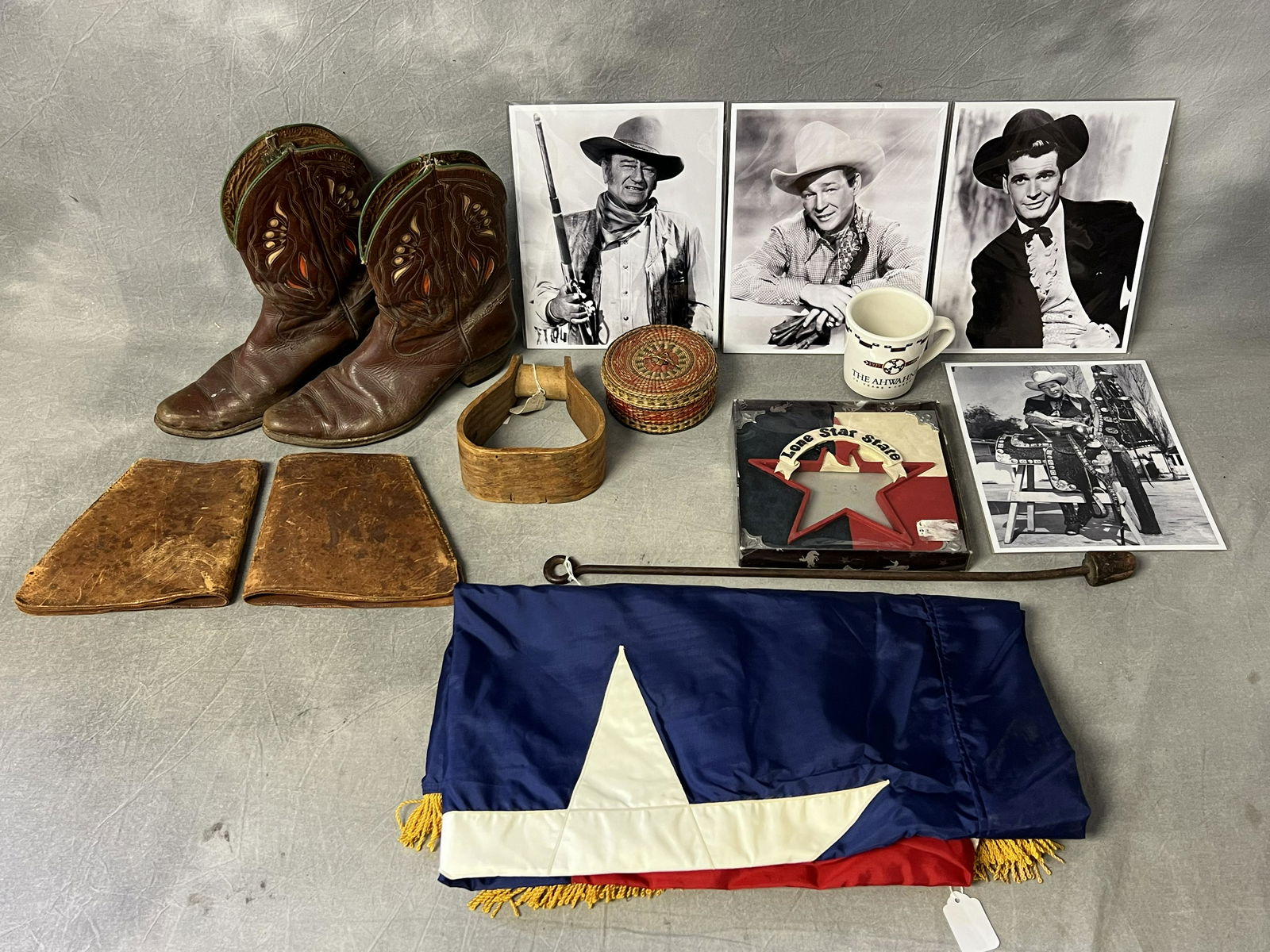 Western Items, Texas Flag, Boots,Photos - Wooden Stir-Up, Leather, Yosemite Ahwahnee Cup, Texas (1 of 12)