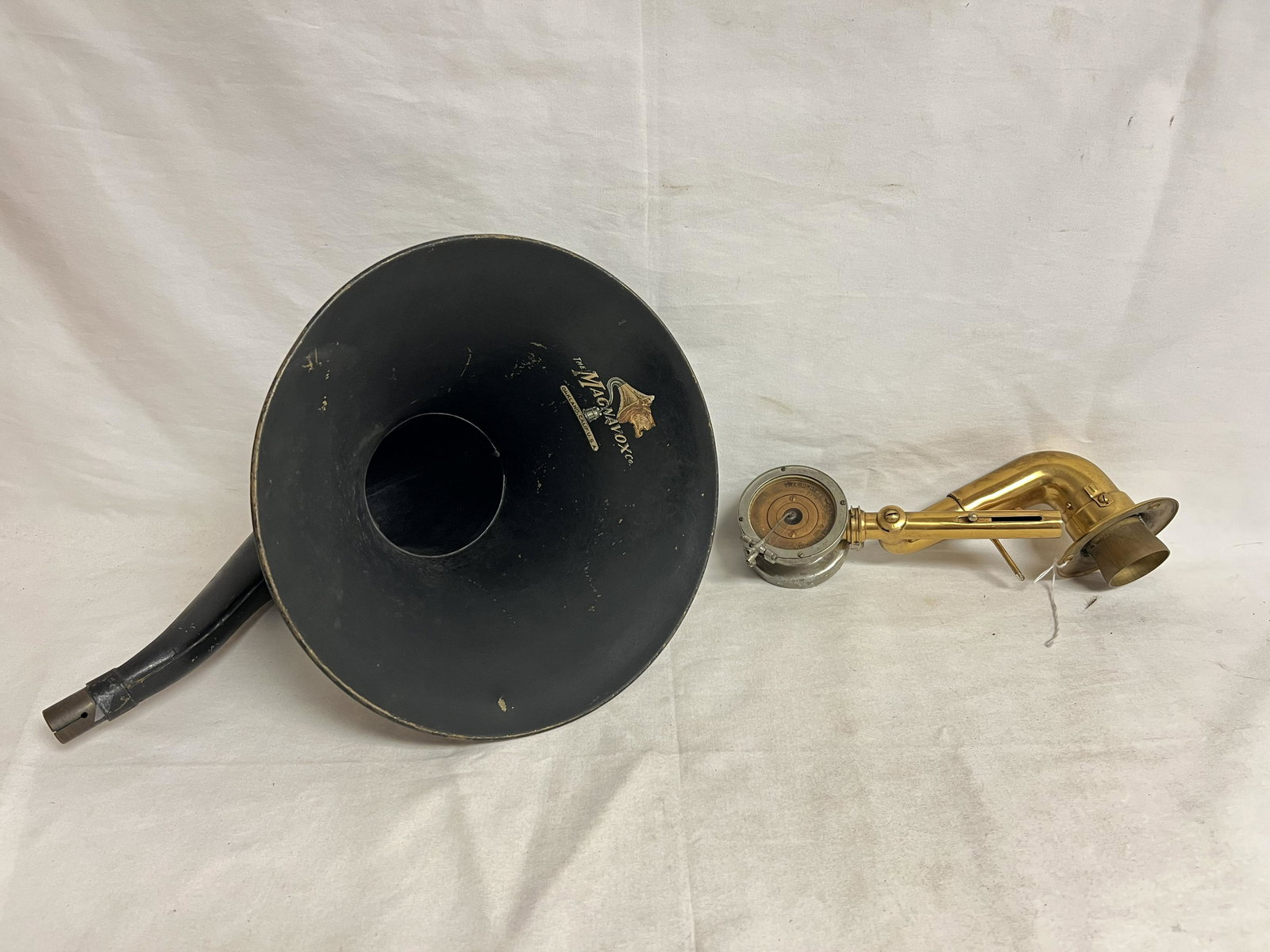 Atq Magnavox Gooseneck Lion Head Horn, Phone Arm - Antique Brunswick Balke-Collender Tone Arm + (1 of 6)