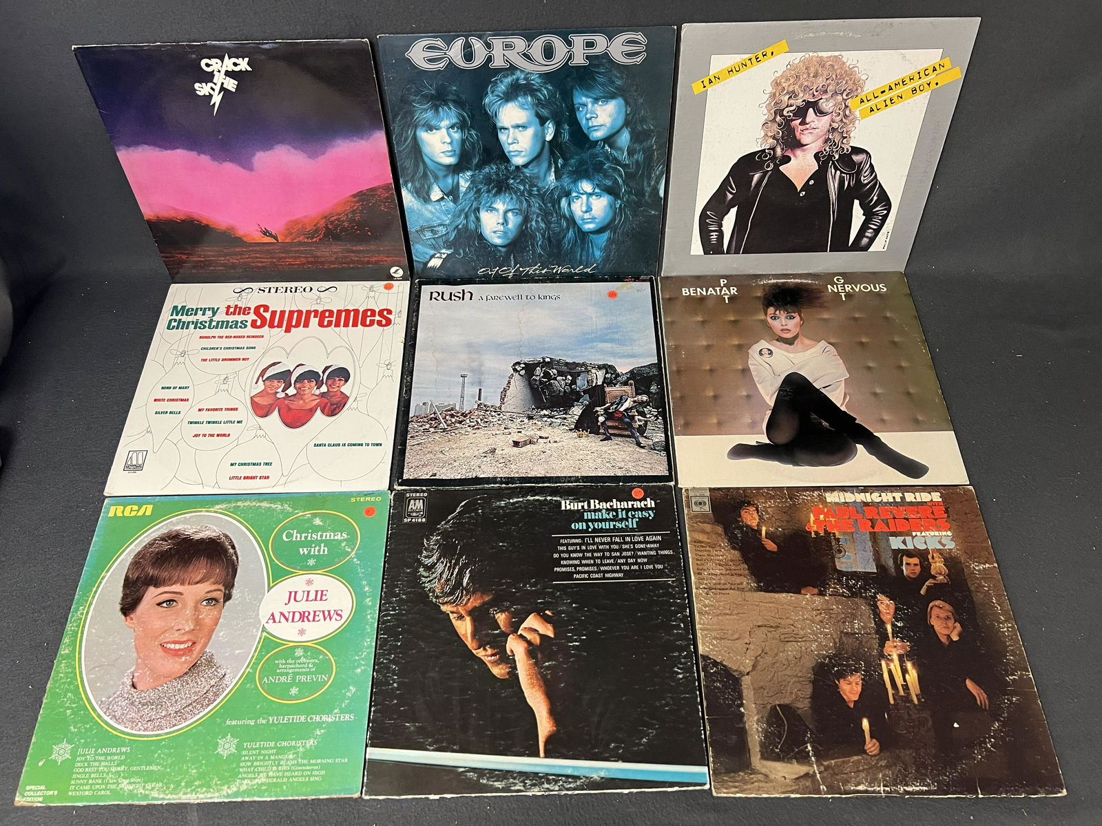 20 Vintage LP Vinyl Record Albums - Europe, Rush, The Supremes, Ian Hunter Crack The Sky, Pat Bentar (1 of 3)