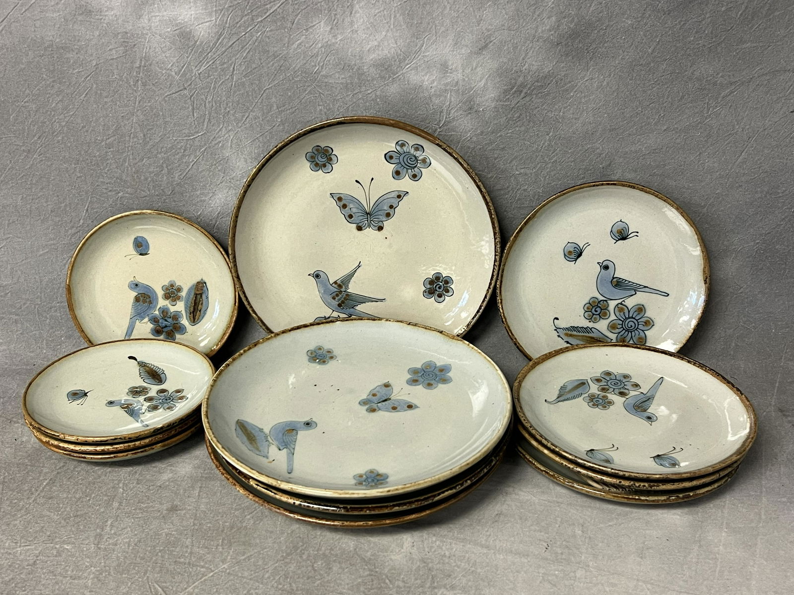 Signed El Palomar Mexican Dish Set for 4 - (4)Dinner Plates 10.25'' , (4)Salad 8'' x 4'', Bread (1 of 3)