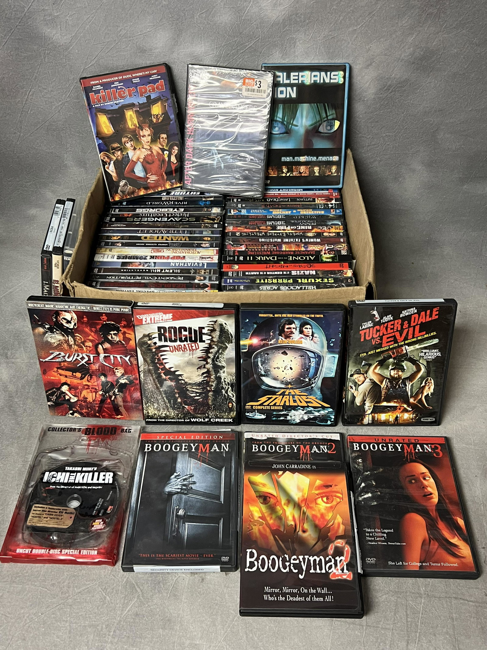 (59)Asst DVDs - SciFi, Horror + More - Burst City, Junk, Tuck & Dale, El Monstro Del Mar, Madman,: (59)Asst DVDs - SciFi, Horror + More - Burst City, Junk, Tuck & Dale, El Monstro Del Mar, Madman, StarLost, I Chi The Killer + More