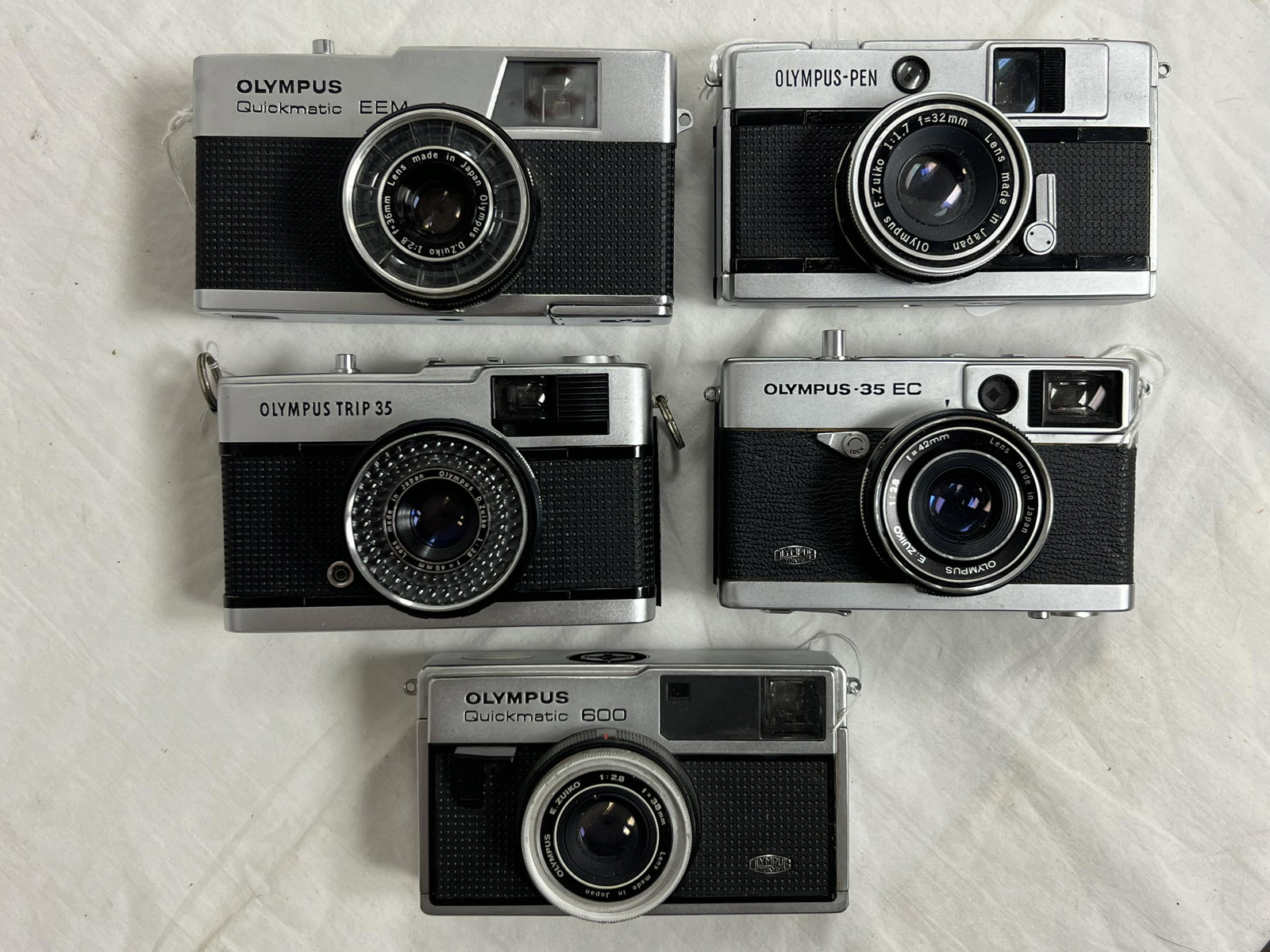 (5)Vtg Olympus Cameras- Pen EED, More - Trip 35, Pen EDD, 35 EC, QuickMatic EEM, 600 (1 of 7)