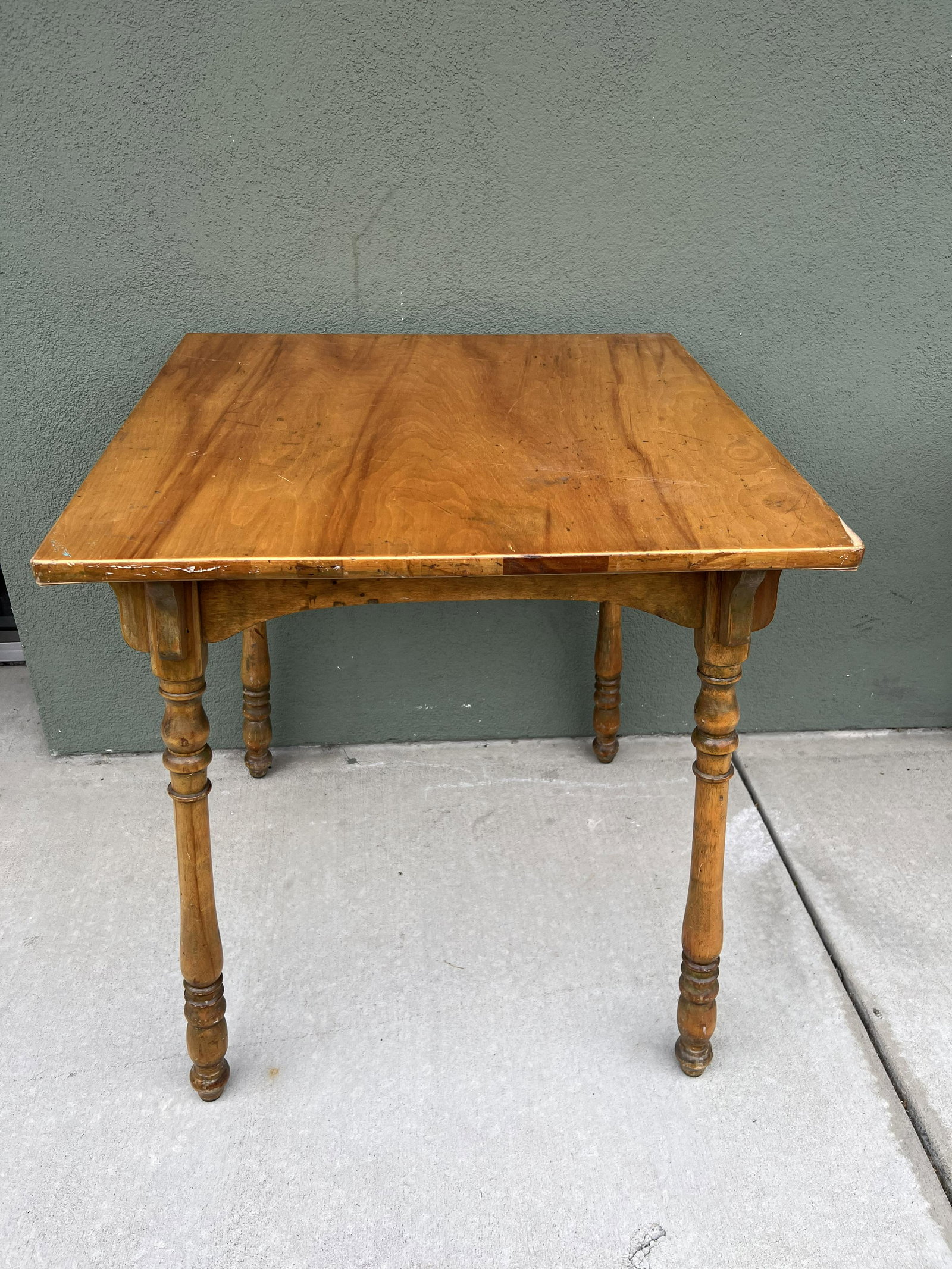 Antique Card Table by R.F.C. Fields - 27'' x 27'' x 30'' , Brass Makers Tag#35179 (1 of 4)