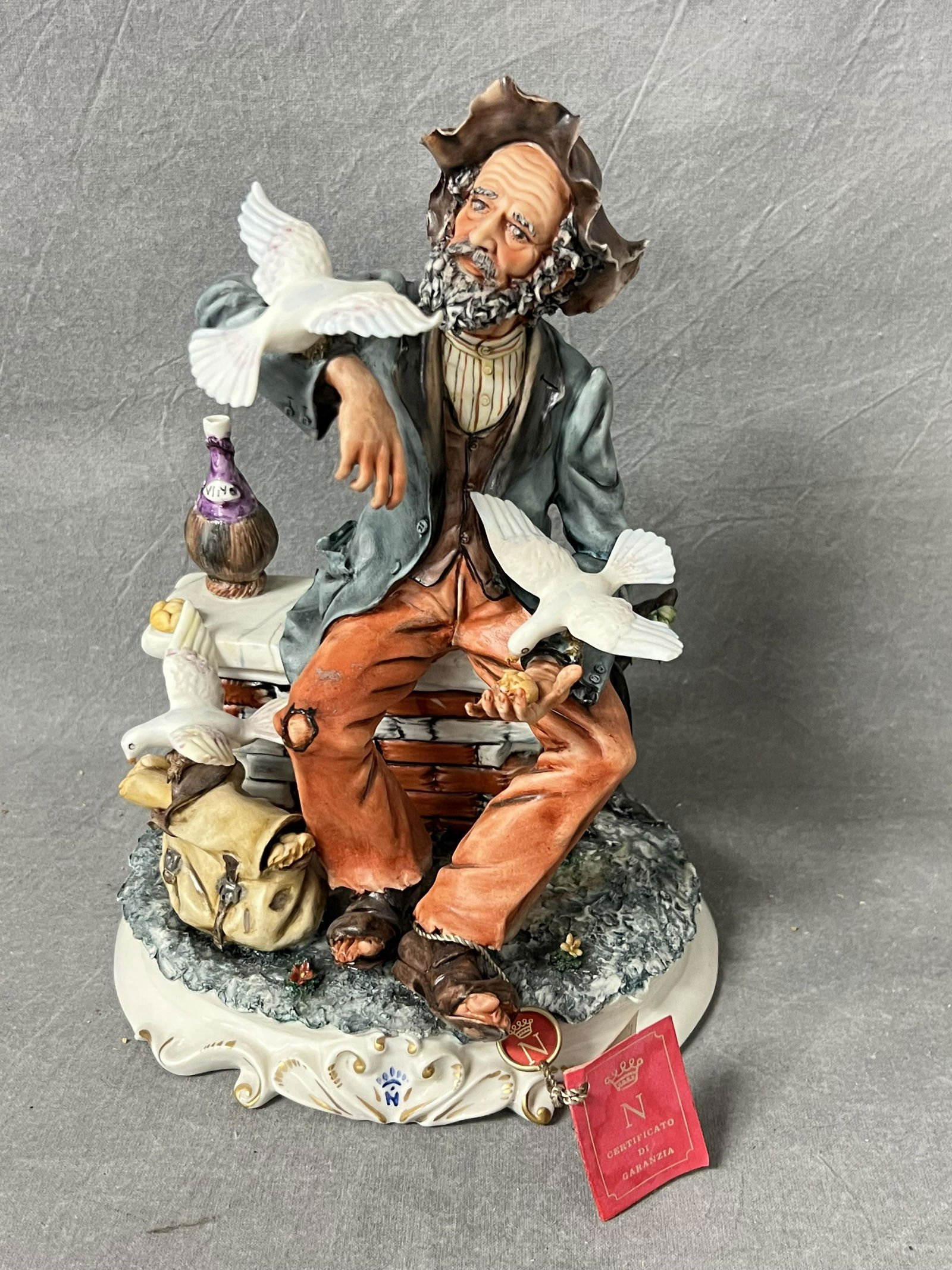 Vtg Capodimonte Grandma Figure Reading 7.5'' X 7.5'' X 9.5