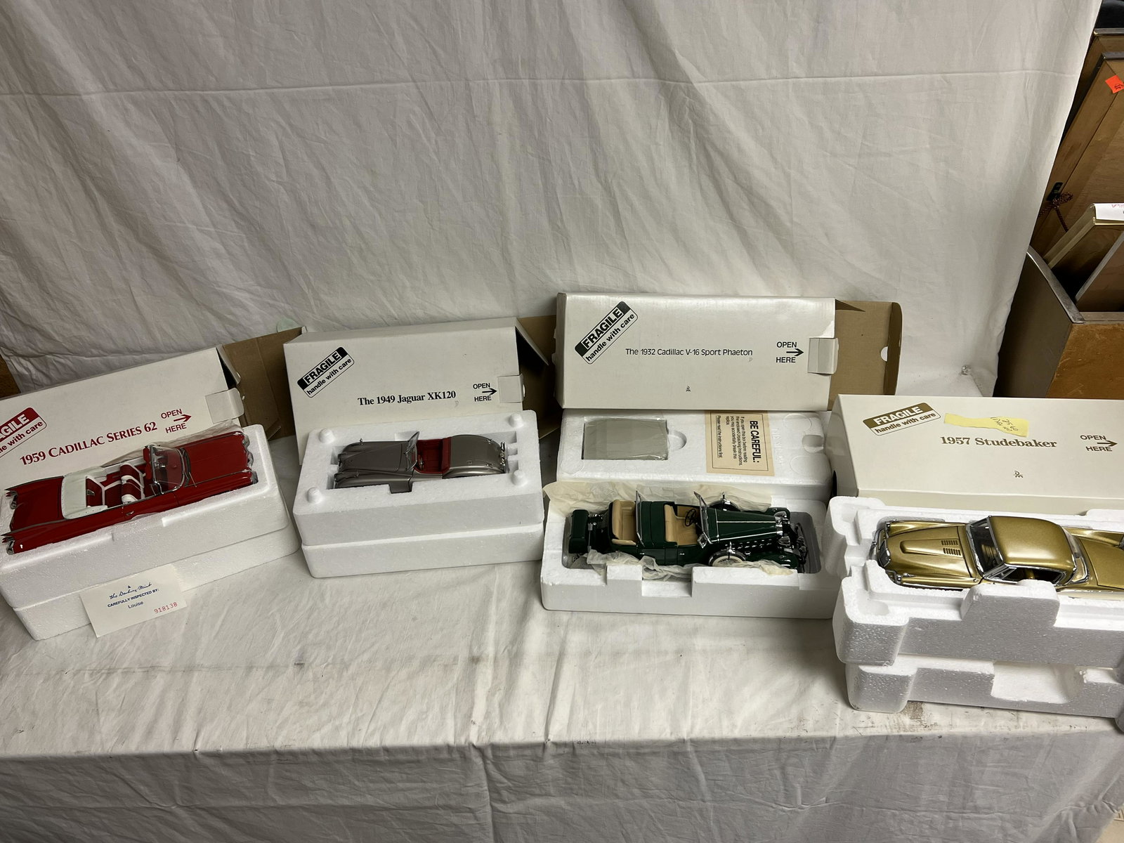 (4)DieCast Danbury Mint Cars w/ Original Boxes - 1932 Cadillac V-16 Sport Phaeton, 1957 Studebaker, (1 of 5)