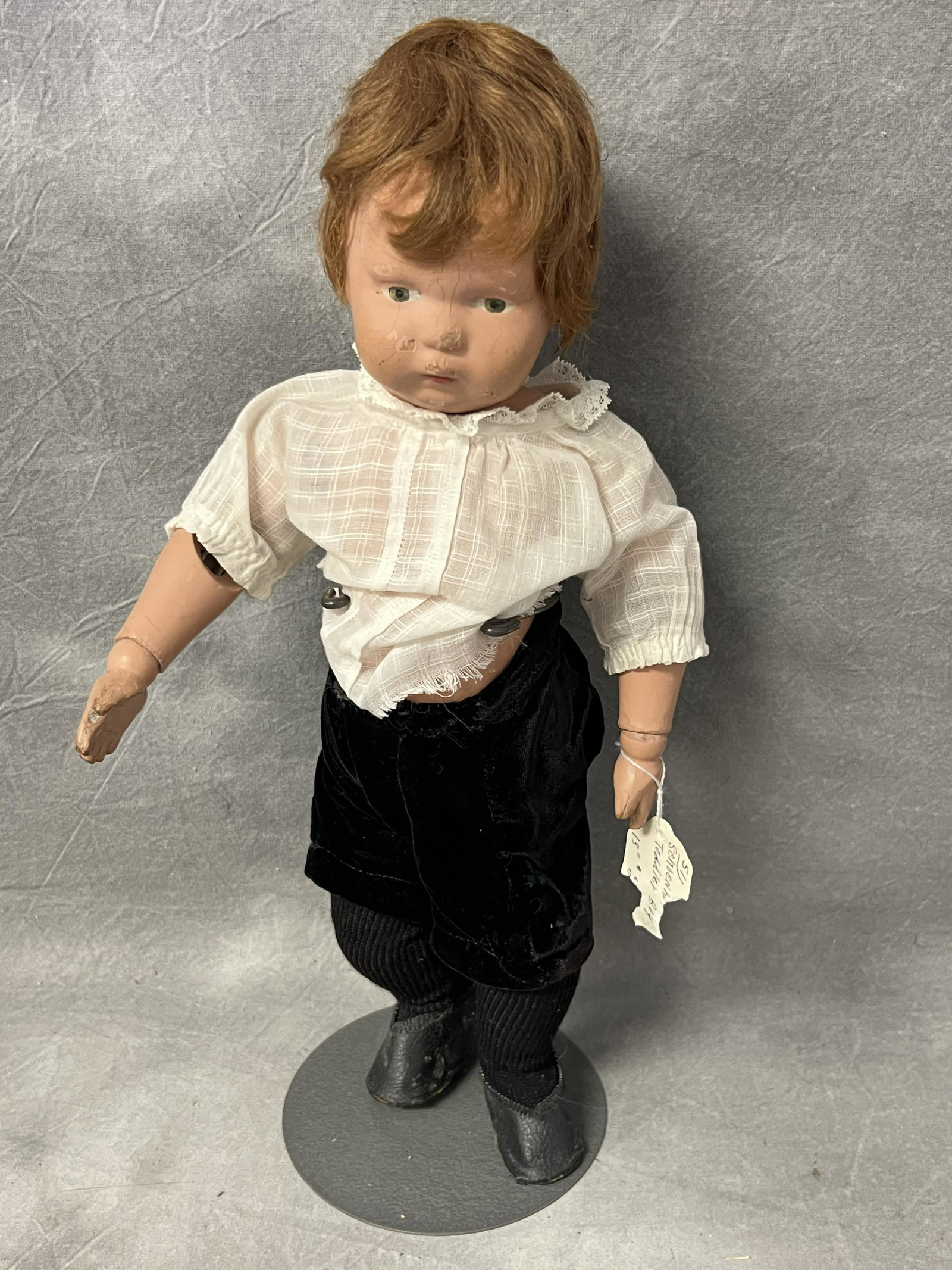 Atq Schoenhut Jointed Wooden Doll w/ Label - Marked Jan 17th 1911: Atq Schoenhut Jointed Wooden Doll w/ Label - Marked Jan 17th 1911