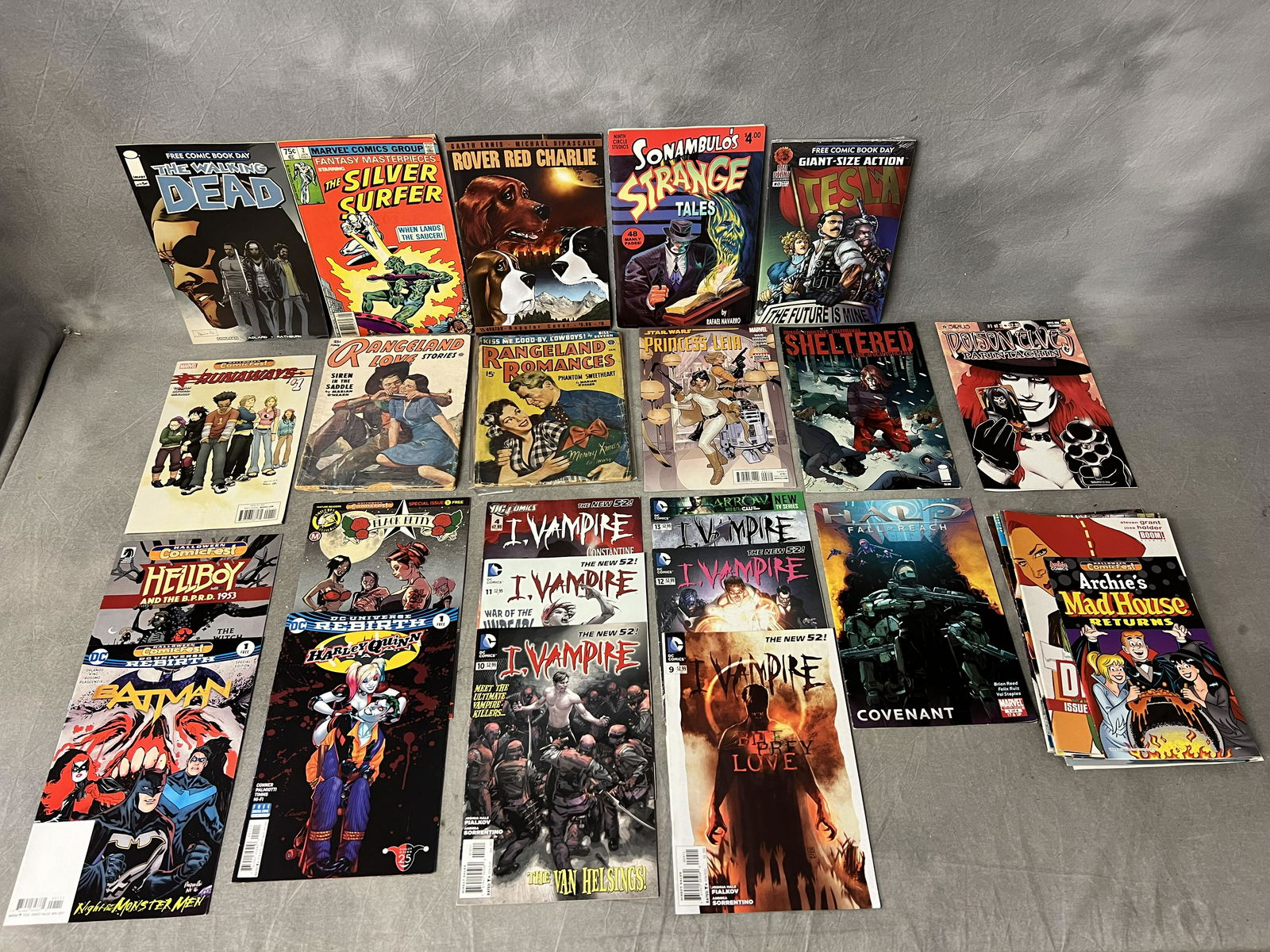 Asst ComicBooks- Silver Surfer, Halo,More - Rangeland Love & Romance, I. Vampire The New 52, Walking (1 of 6)