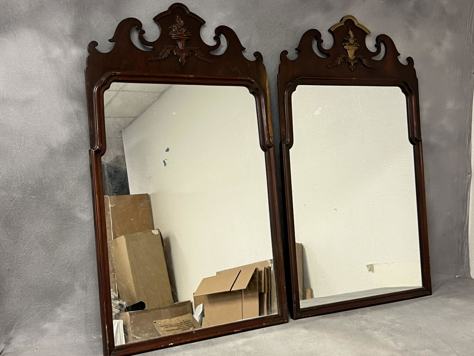 Pr. Antique Duncan Phyfe Style Mirrors, 23.75'' x 40'' - (Pick Up or Arrange Own Shipping): Pr. Antique Duncan Phyfe Style Mirrors, 23.75'' x 40'' - (Pick Up or Arrange Own Shipping)