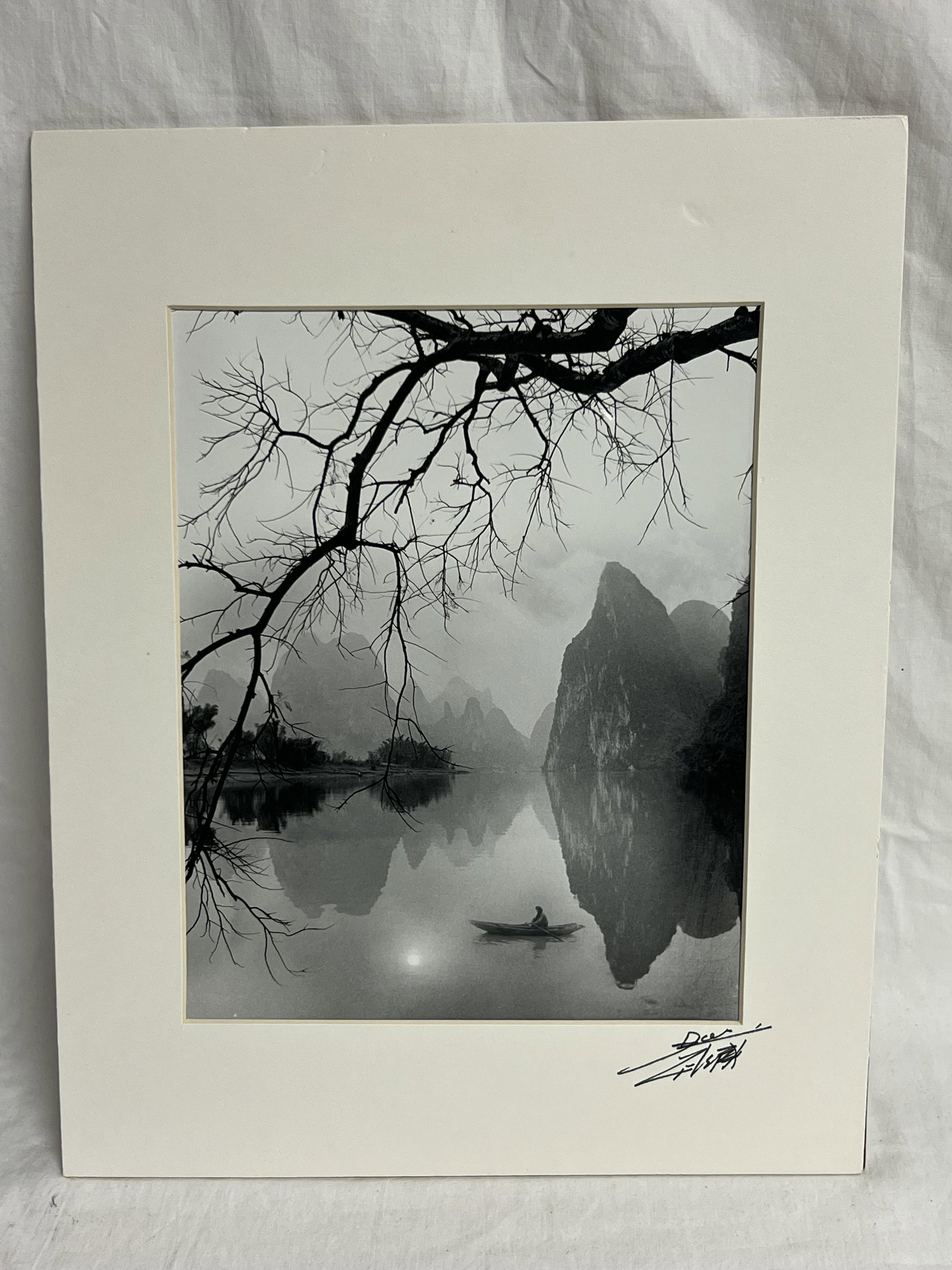 Signed Don Hong Oai Signed Lake Photos - Signed on Matting, Stamped on Back, 11'' x 14'': Signed Don Hong Oai Signed Lake Photos - Signed on Matting, Stamped on Back, 11'' x 14''