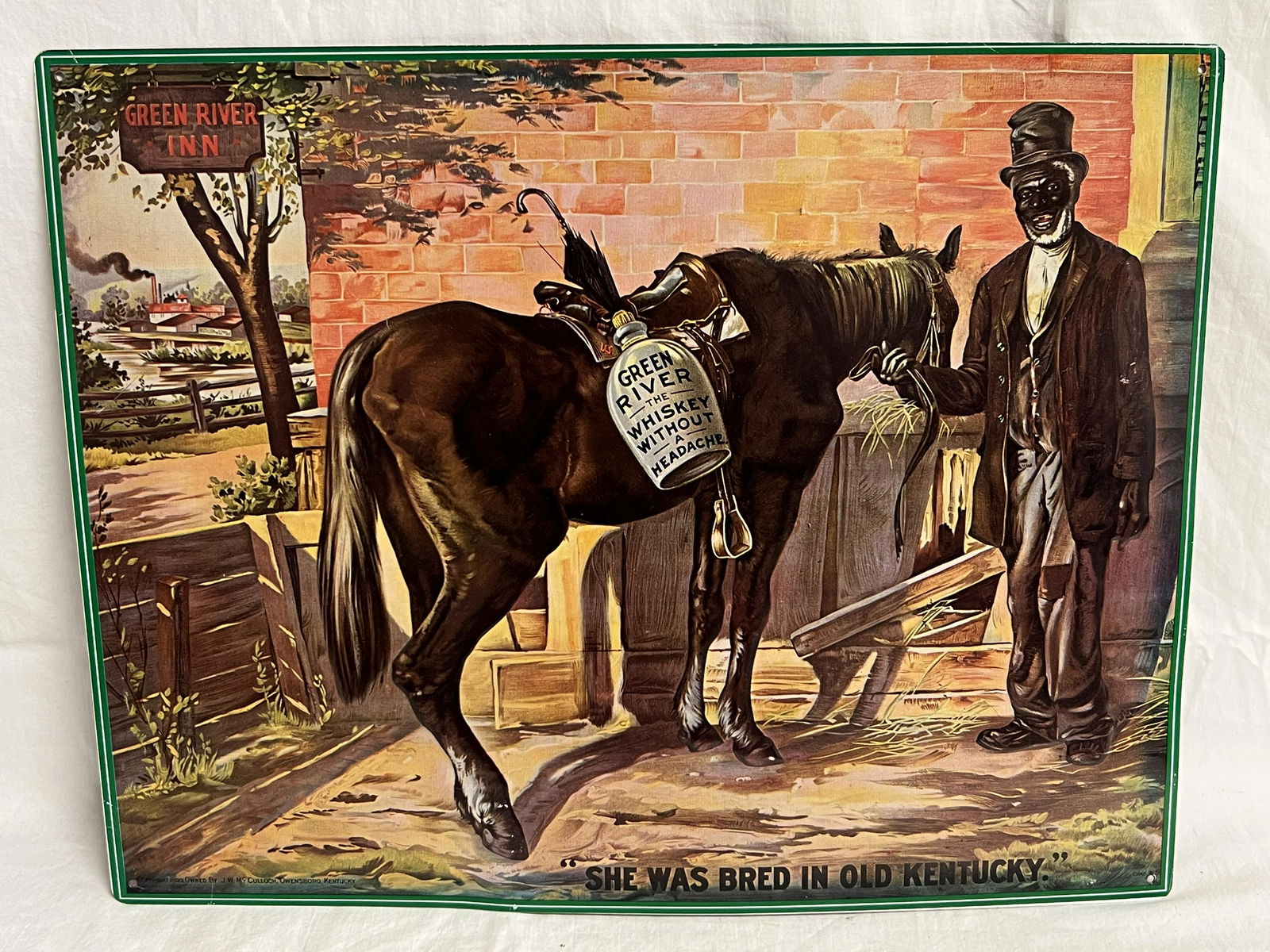 Green River Whiskey Ad Tin Sign, 13.75'' x 17.75'' (1 of 3)