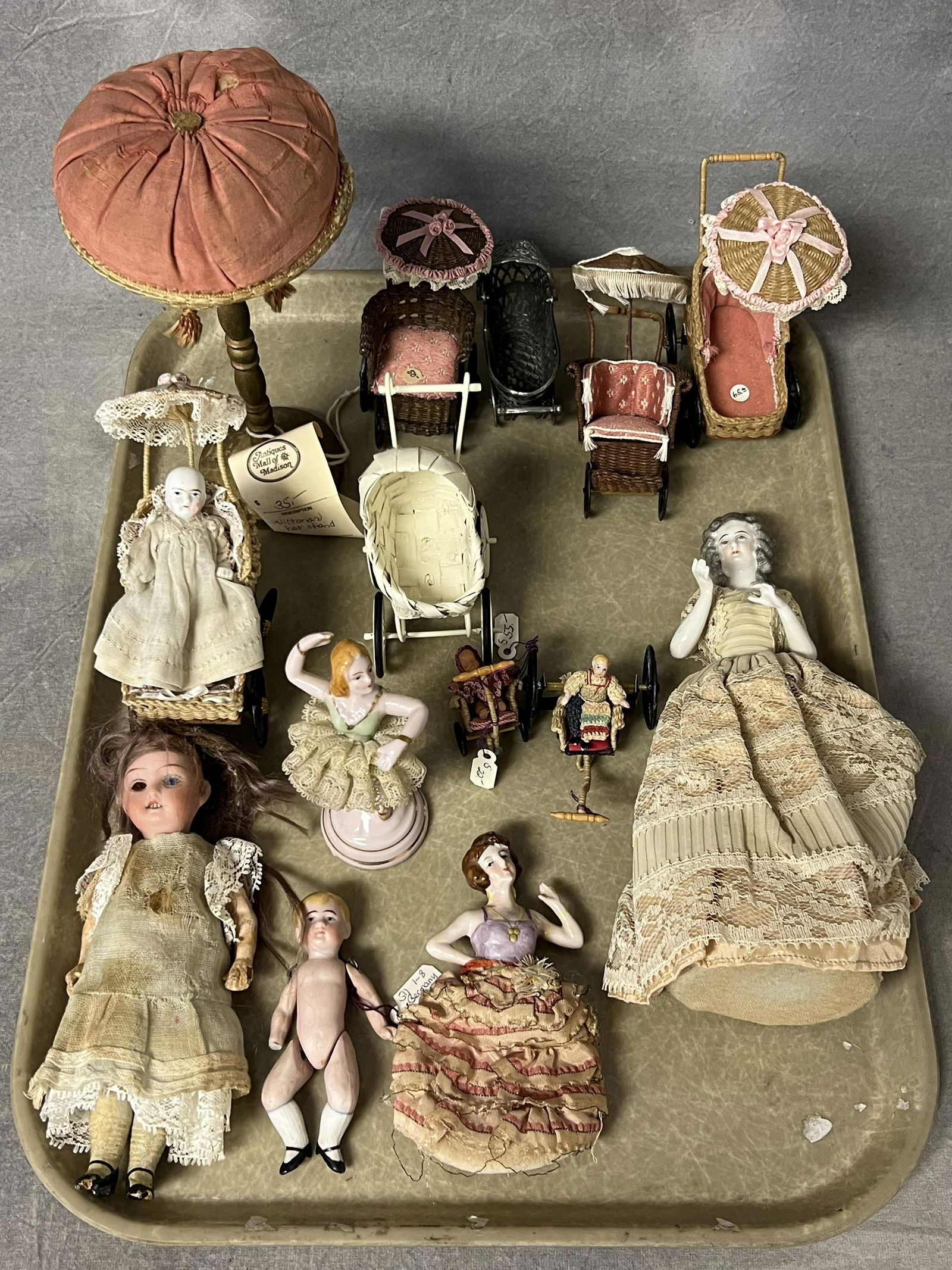 Atq/Vtg China & Bisque Dolls, Carriages - Victorian Hat Stand, Germany Victorian Doll, China Head (1 of 8)