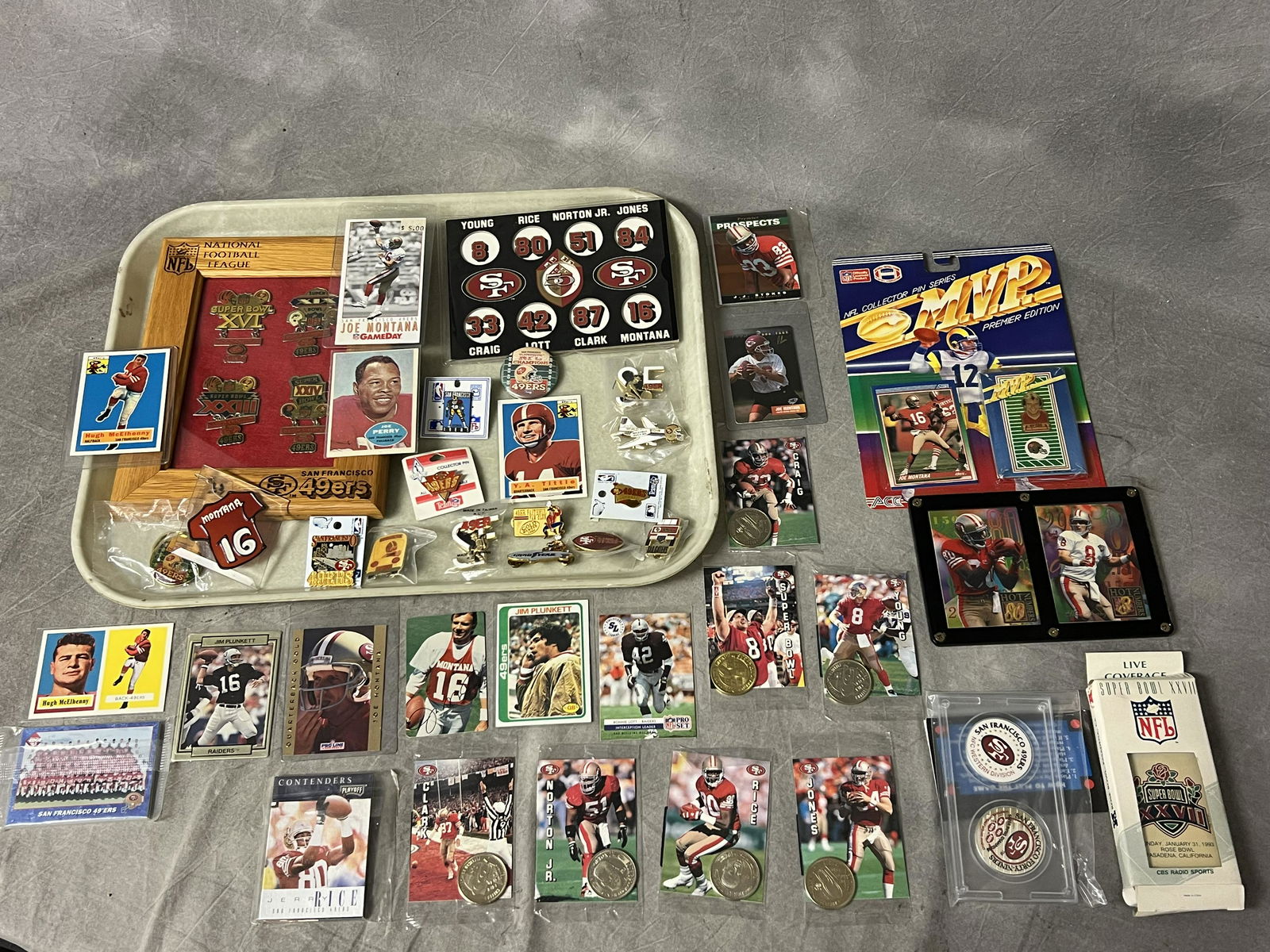 SF 49ers Superbowl Pins,Cards,Radio,More - Factory Sealed Items, Framed Pins, Milkcaps, Trading (1 of 11)