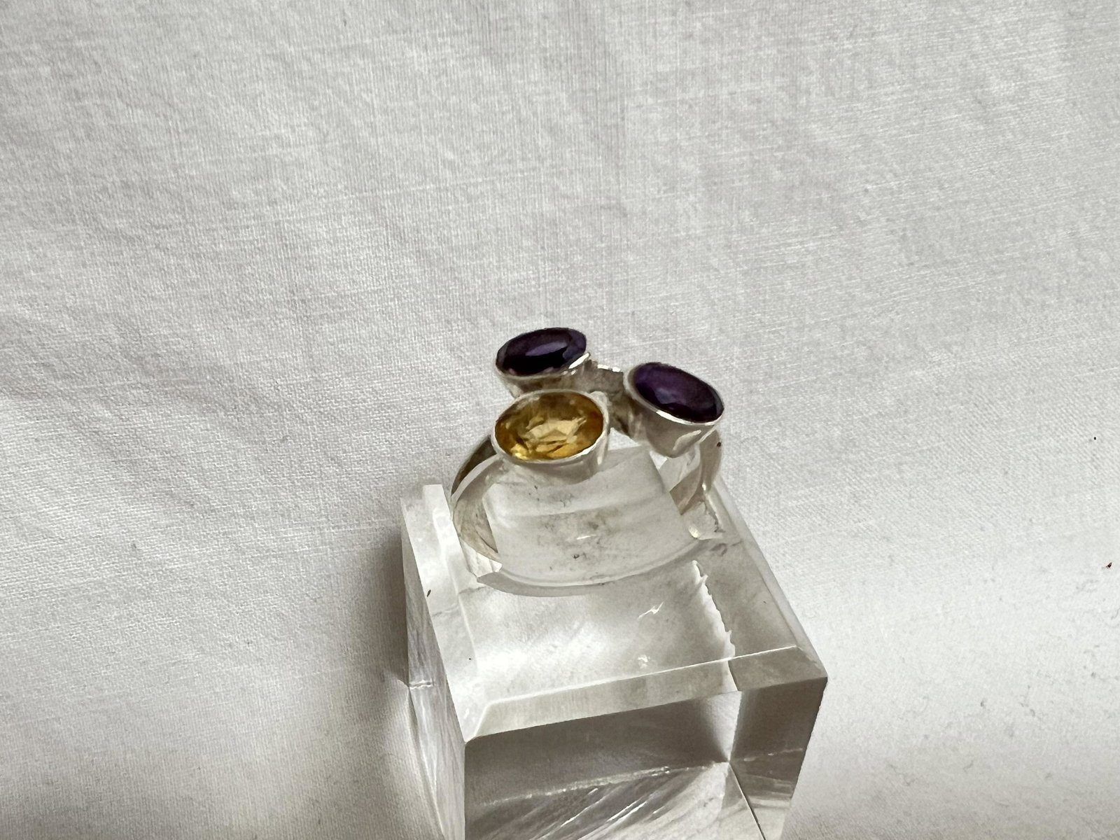 Sterling Silver Amethyst Citrine Ring, Sz 6 (1 of 3)