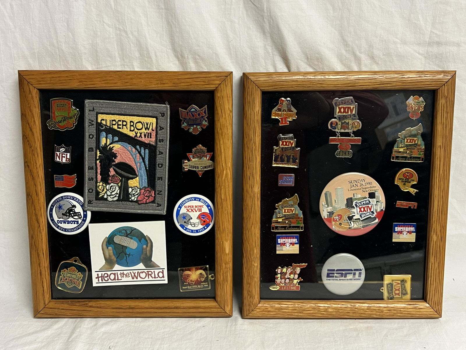 (27)S.F.49ers, Superbowl,ESPN Enamel Pins - Framed (1 of 3)