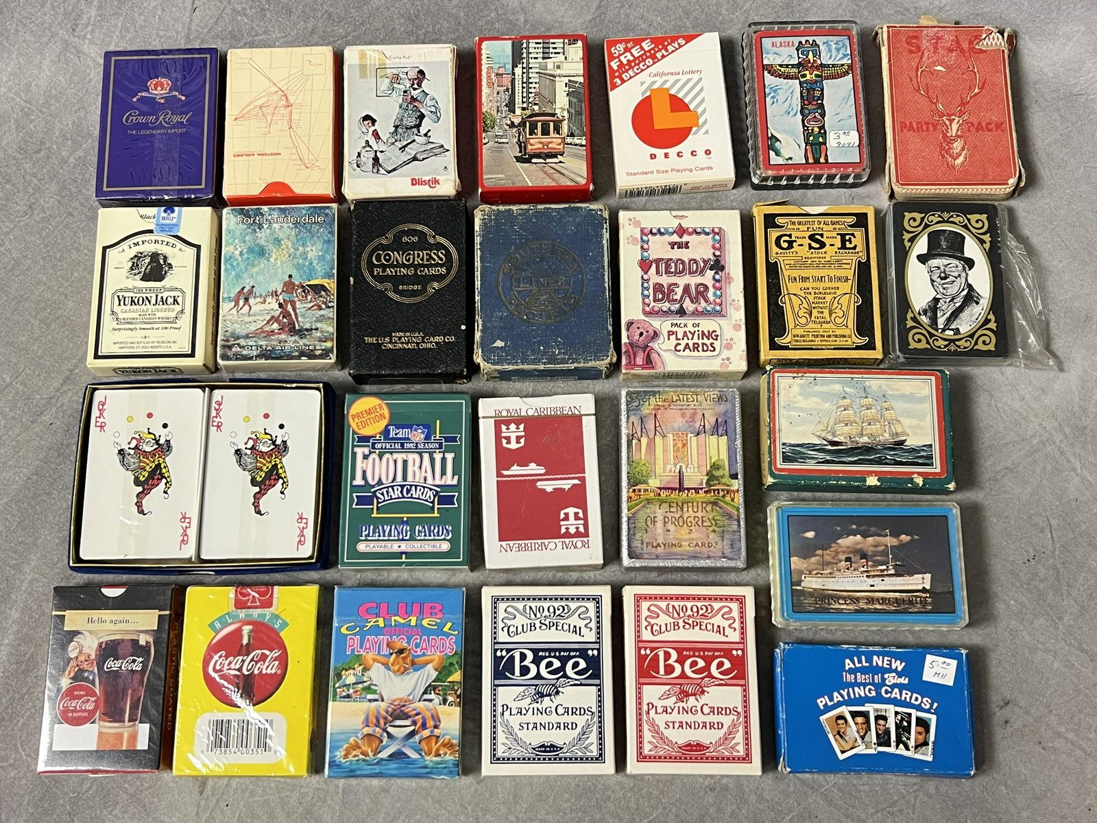 (25)Asst Playing Card Decks, Some Sealed - Southern Pacific, Delta, Western Airlines, Coca-Cola, Joe: (25)Asst Playing Card Decks, Some Sealed - Southern Pacific, Delta, Western Airlines, Coca-Cola, Joe Camel, Congress 606 + More