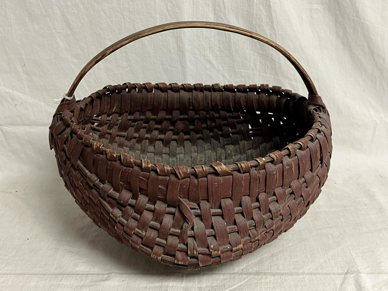 Early Red Wash American Basket 12'' x 12'' x 11'': Early Red Wash American Basket 12'' x 12'' x 11''