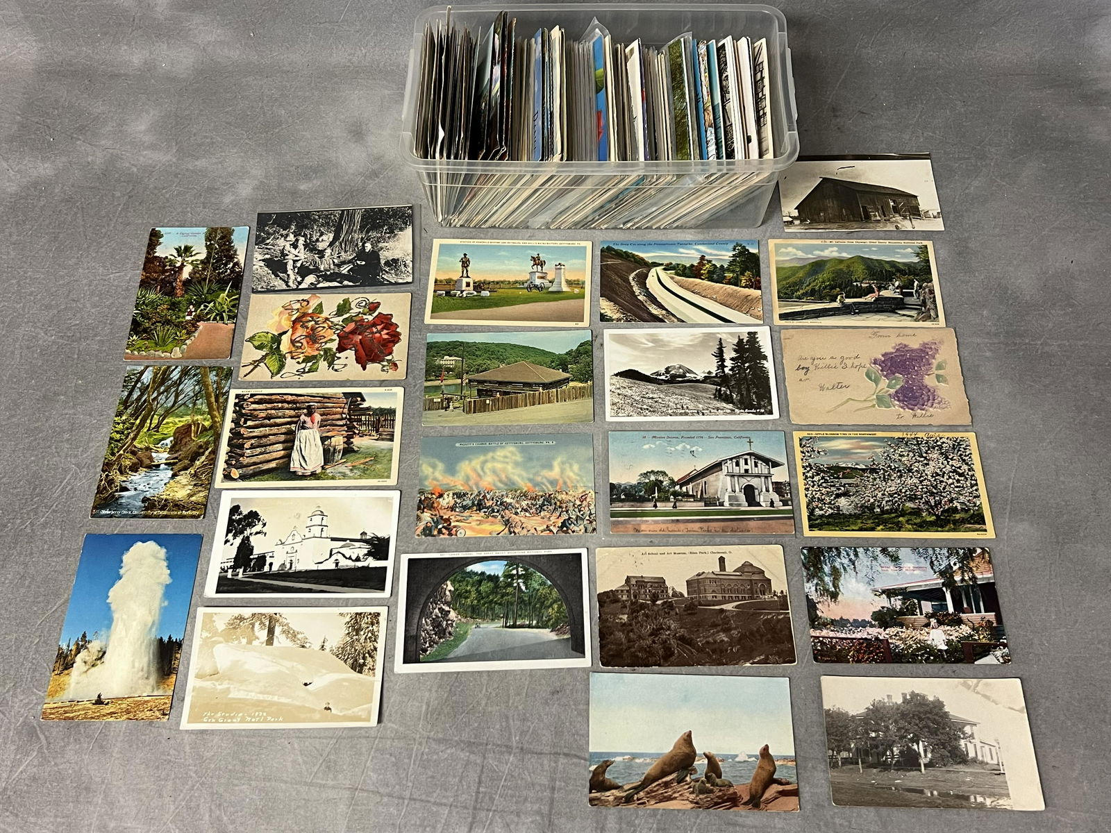 300+ Asst Atq/ Vtg Postcards - Various States, Missions, Scenic, Monuments (1 of 13)