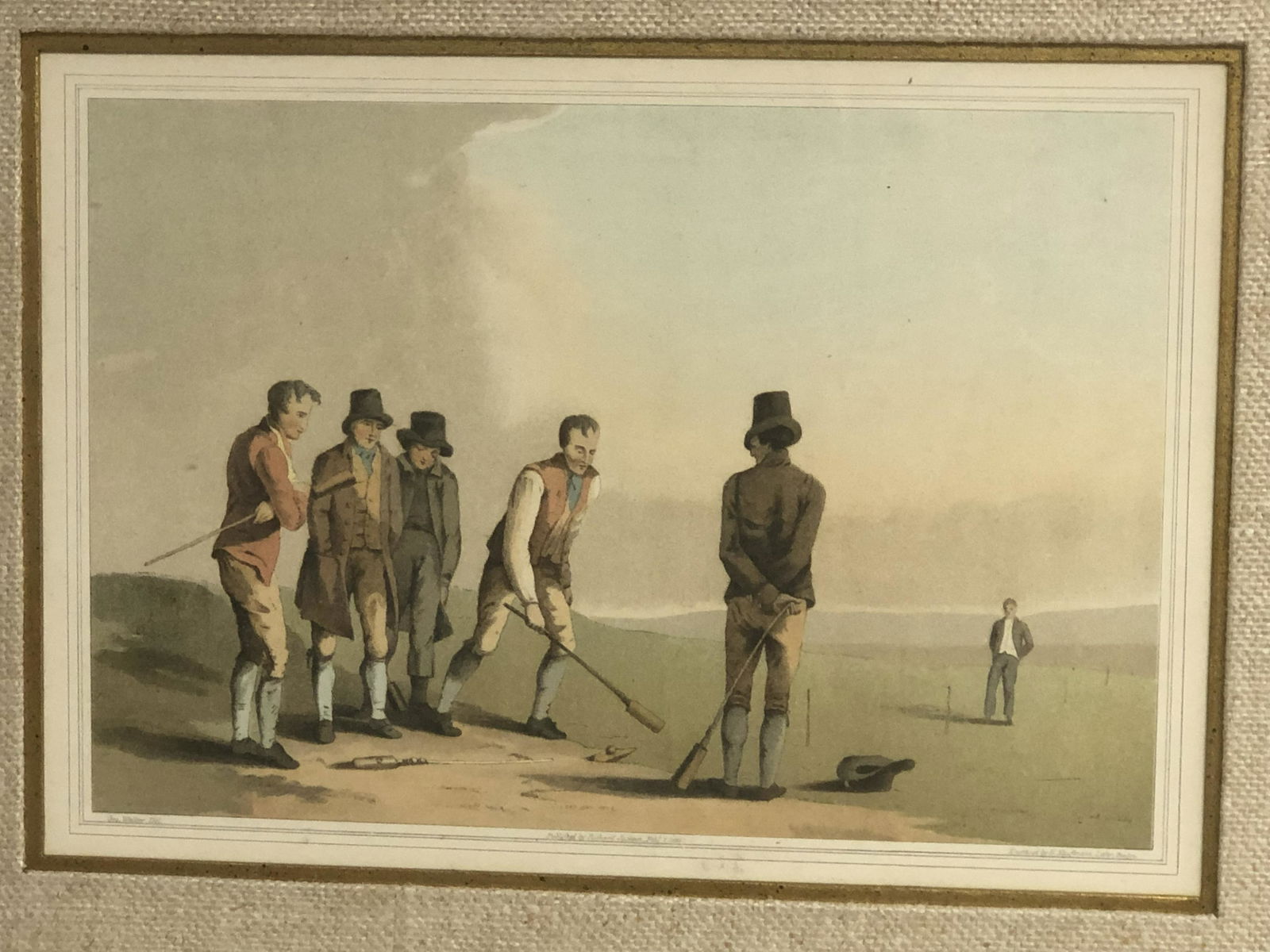 English Nor & Spell Game Plate XII Engraved by E.Kaufman, Proff. Matted Framed 16'' x 20